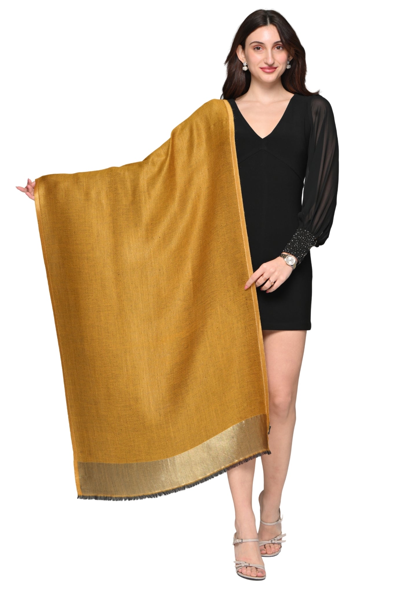 Taroob Solid Glitz Resham Stole