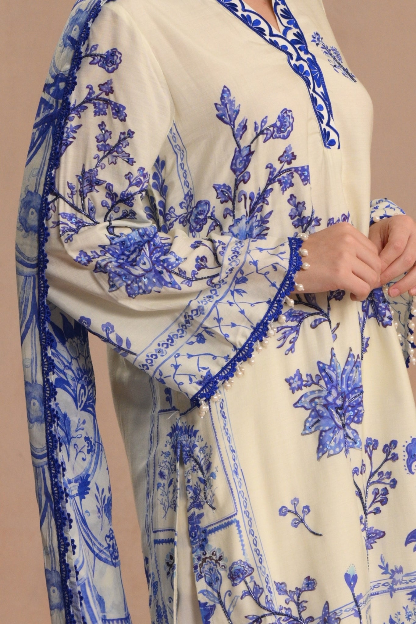 Blue Gulposh EmrboideredKurta Set Taroob