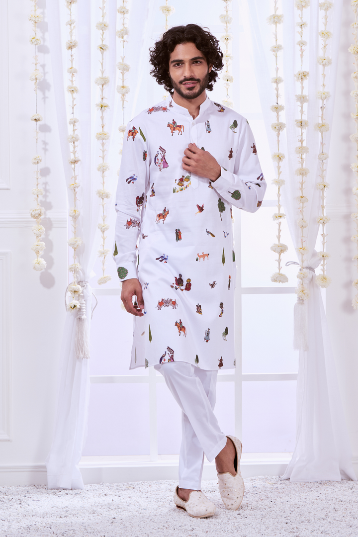 Raj-Darbar Printed Kurta Pajama Set