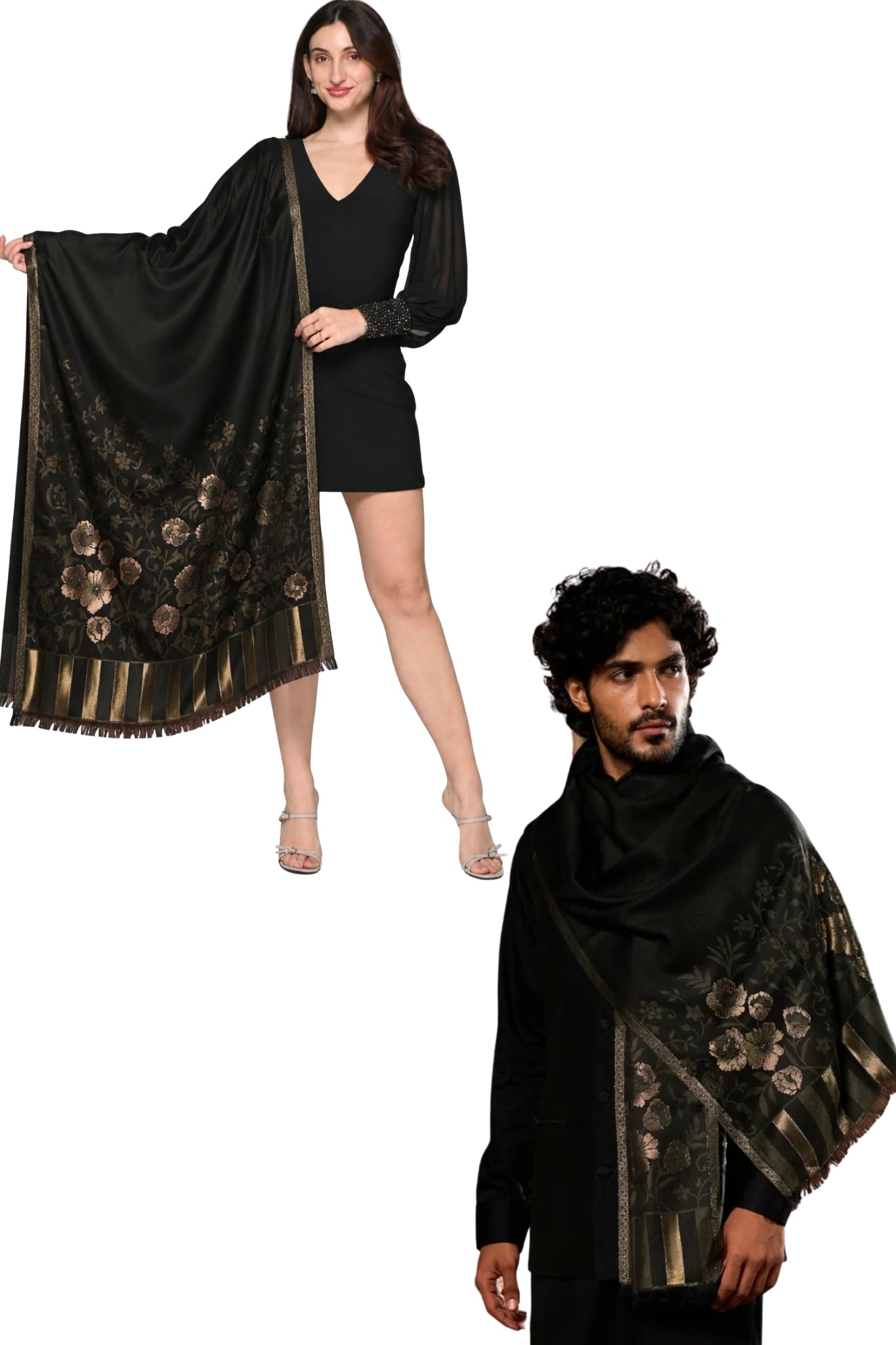 Taroob Gift Set of Silk Modal Kaani Stole for Him or Her ( Unisex Stole )