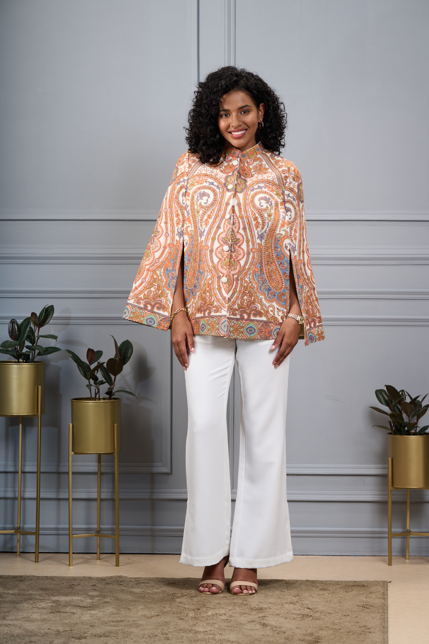 Taroob Royal Kashmiri Sozni Embroidered Cape