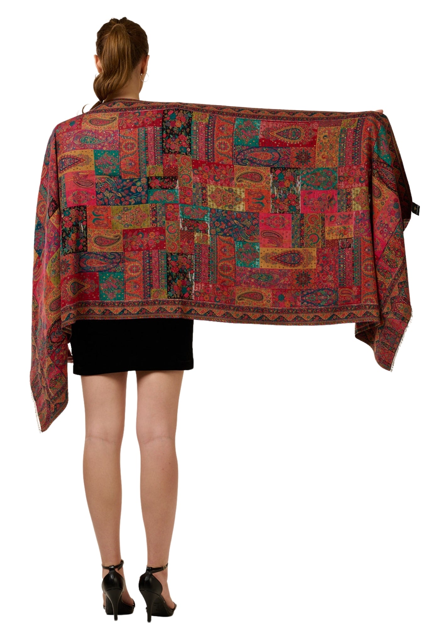 Taroob Fine Wool Kashmiri Patchwork Kaani Stole