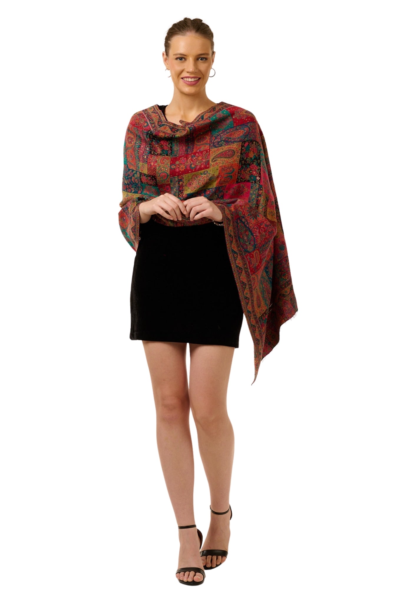 Taroob Fine Wool Kashmiri Patchwork Kaani Stole