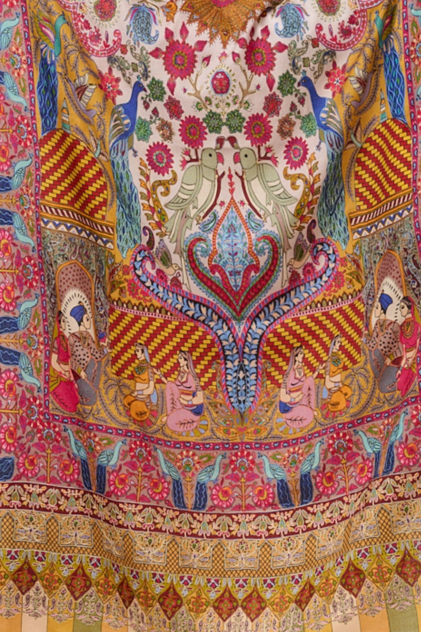 Taroob Royal Raj-Darbar Fine Wool Kalamkari Stole
