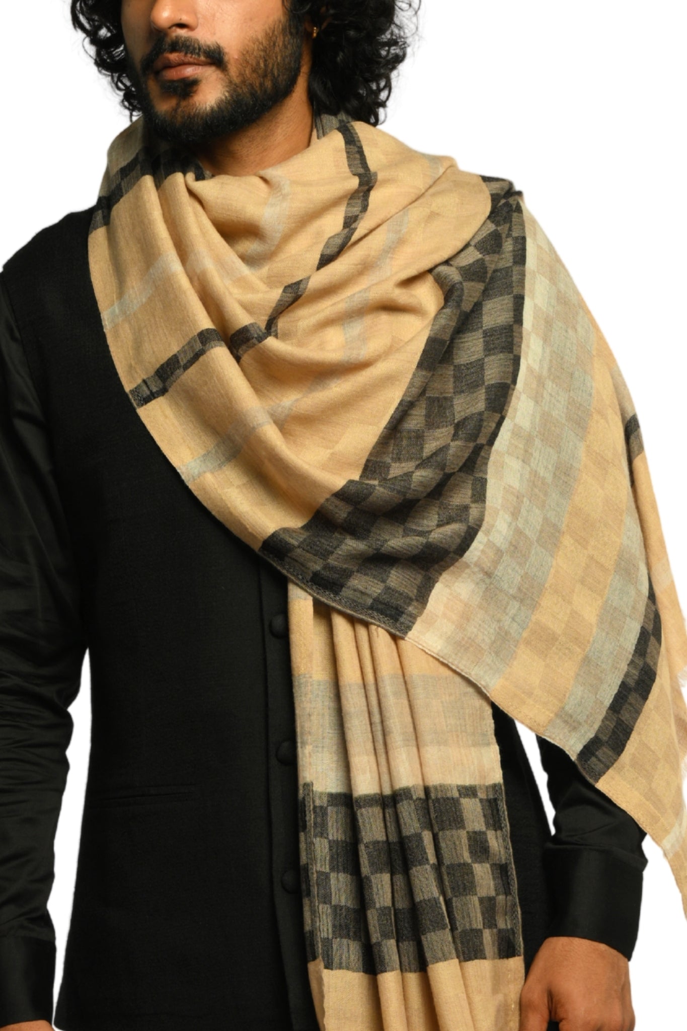Taroob Checkmate Wool Scarf