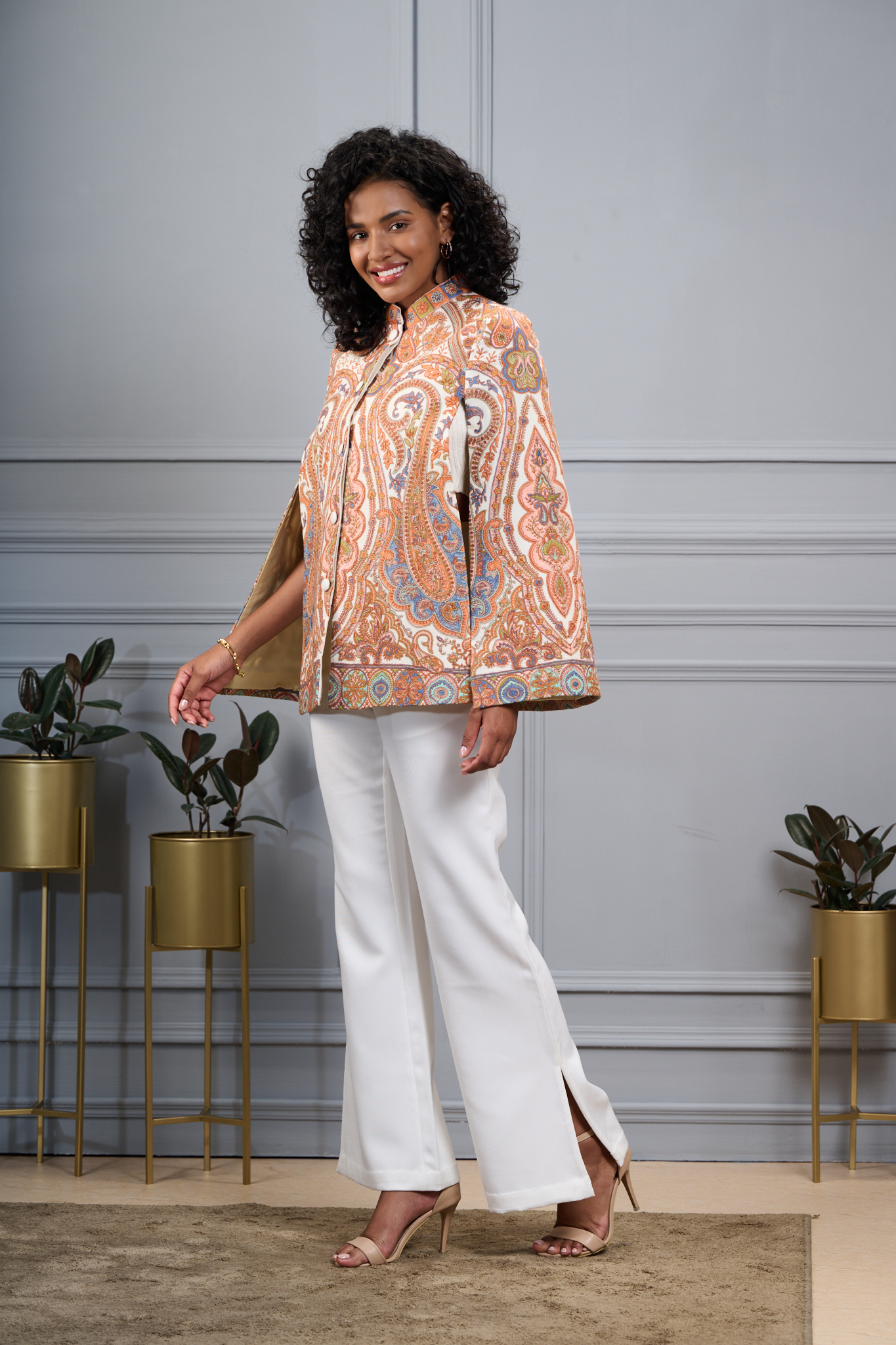 Taroob Royal Kashmiri Sozni Embroidered Cape