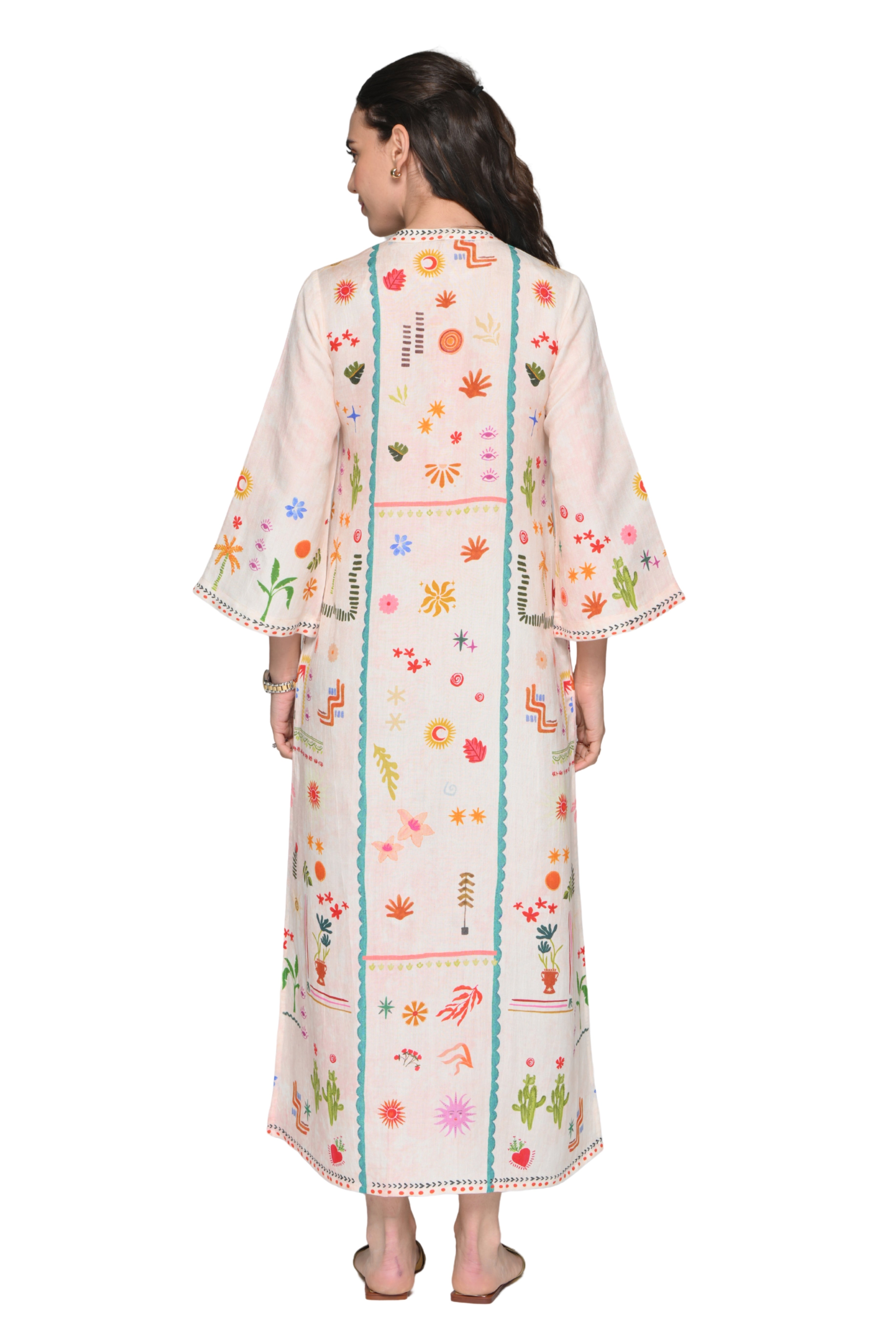 Taroob Desert Wink Linen Maxi Dress