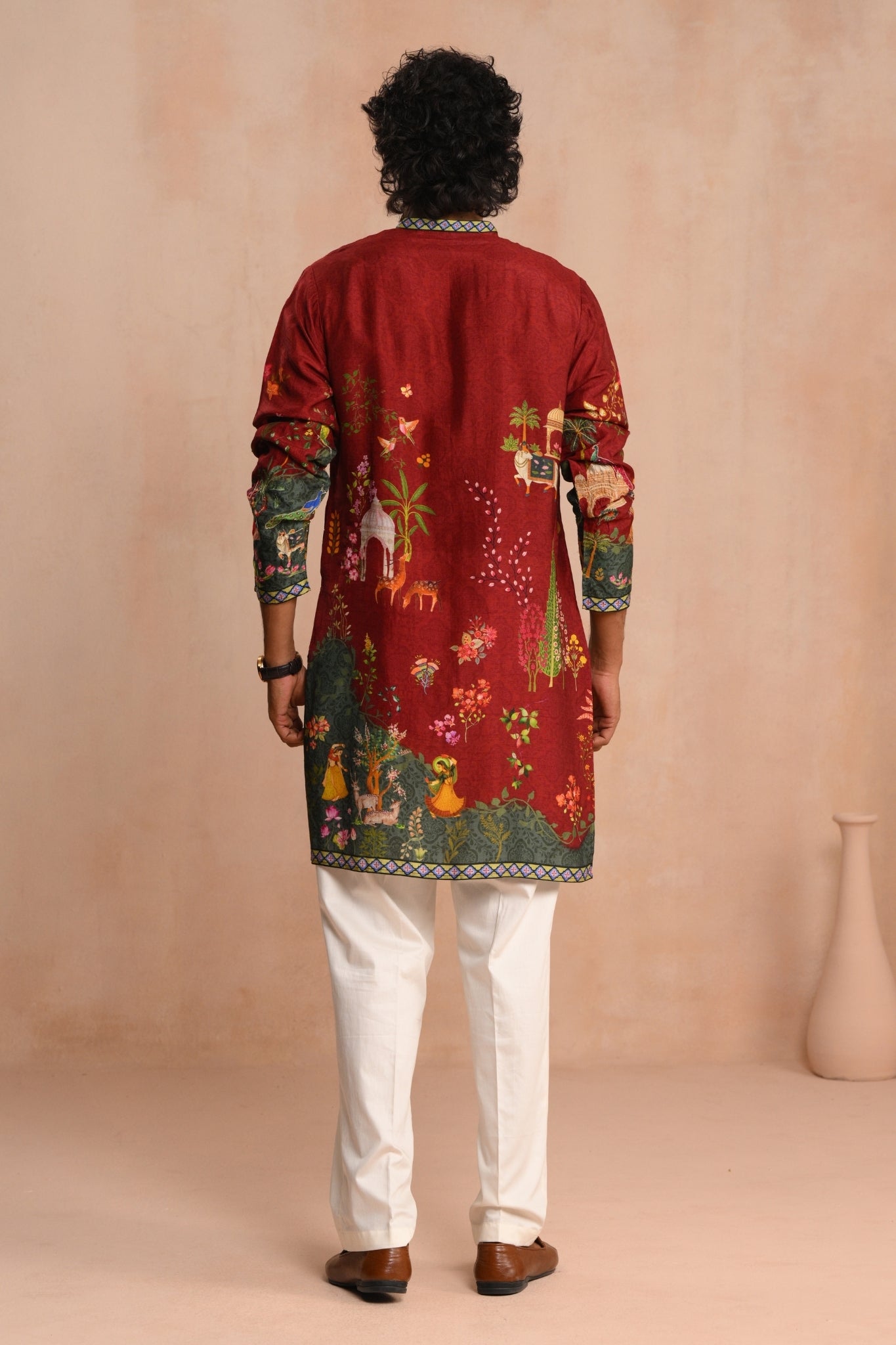 Dark Red Jashn-e-Bahar Embroidered Kurta Pajama Set