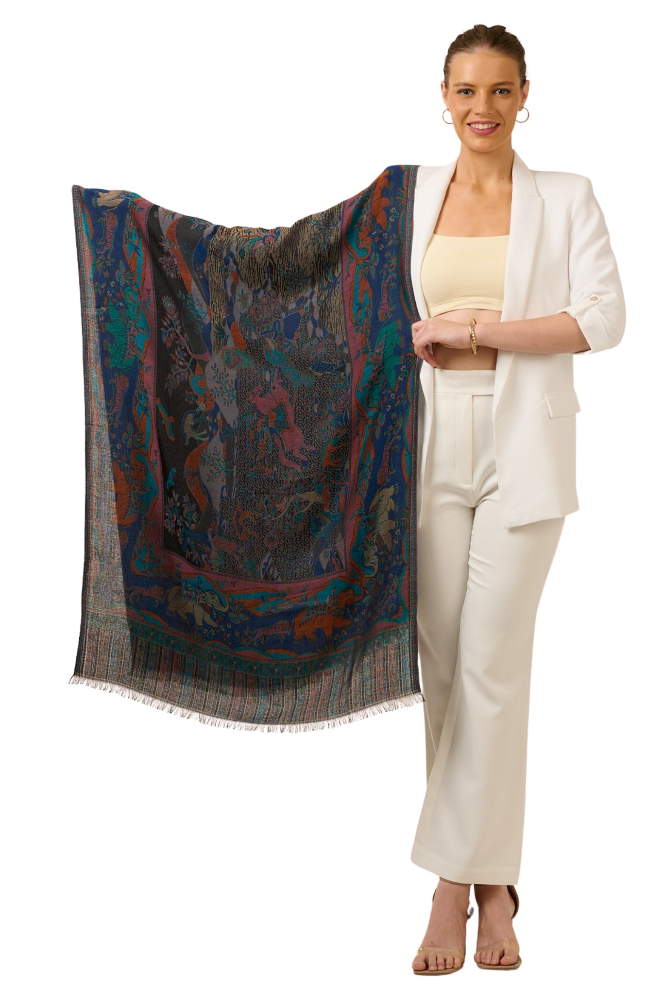 Taroob Royal Shikar-dar Silk Jamawar Stole