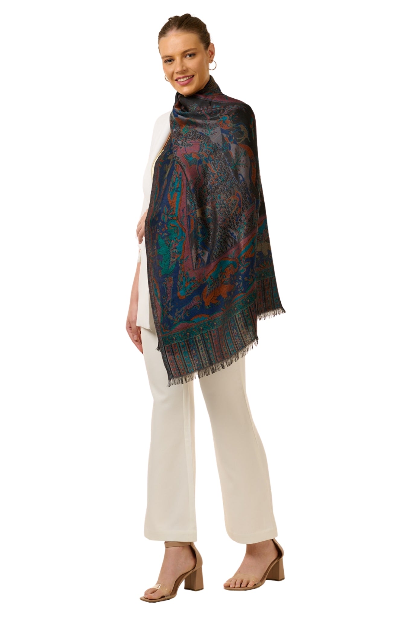 Taroob Royal Shikar-dar Silk Jamawar Stole