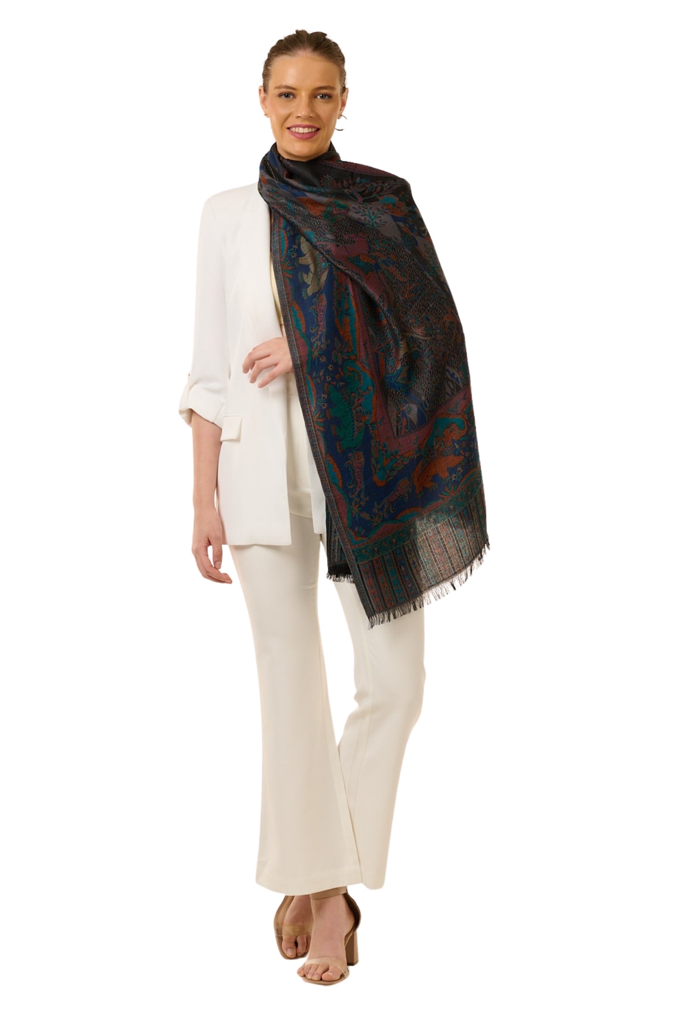 Taroob Royal Shikar-dar Silk Jamawar Stole