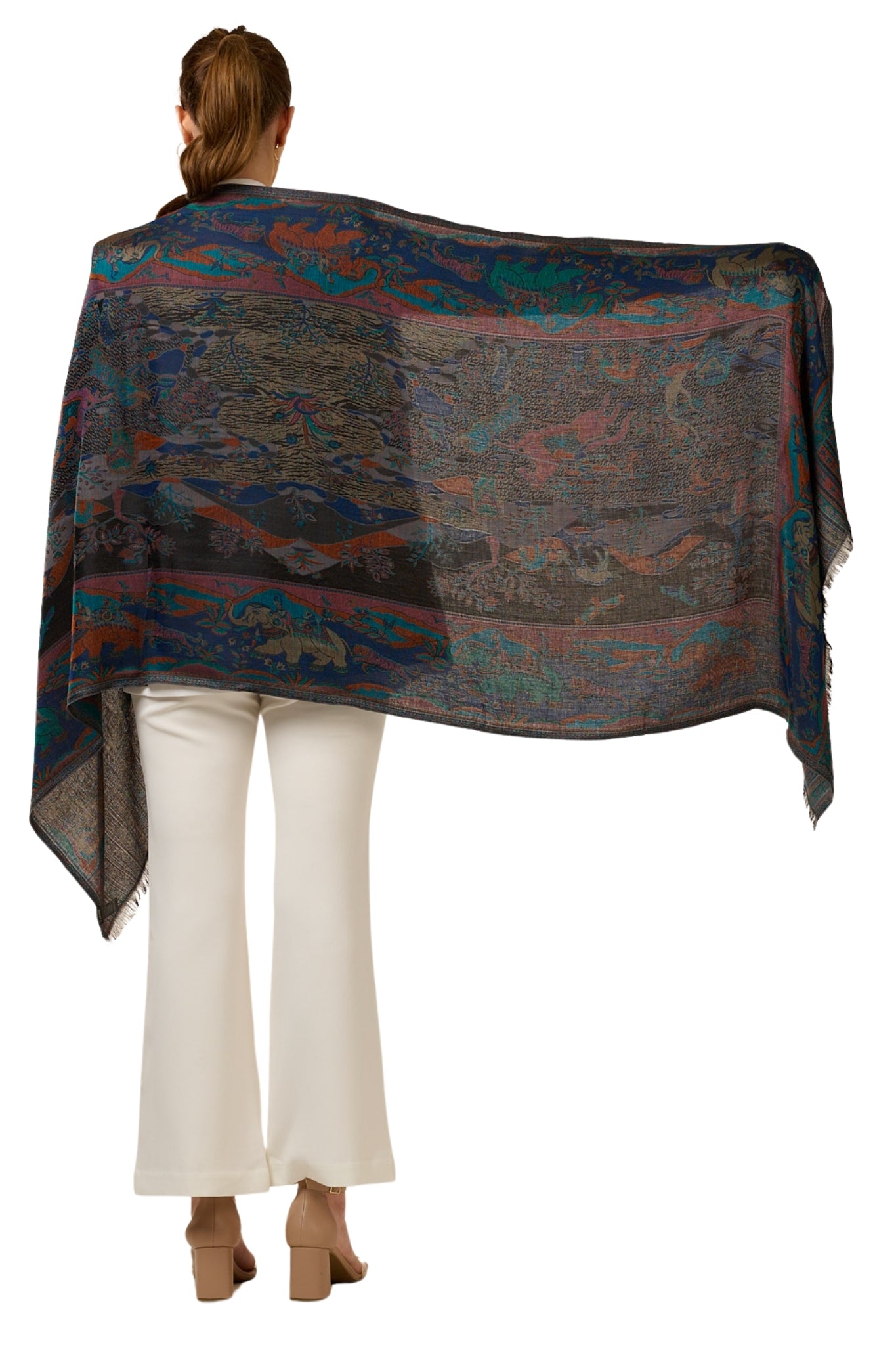 Taroob Royal Shikar-dar Silk Jamawar Stole