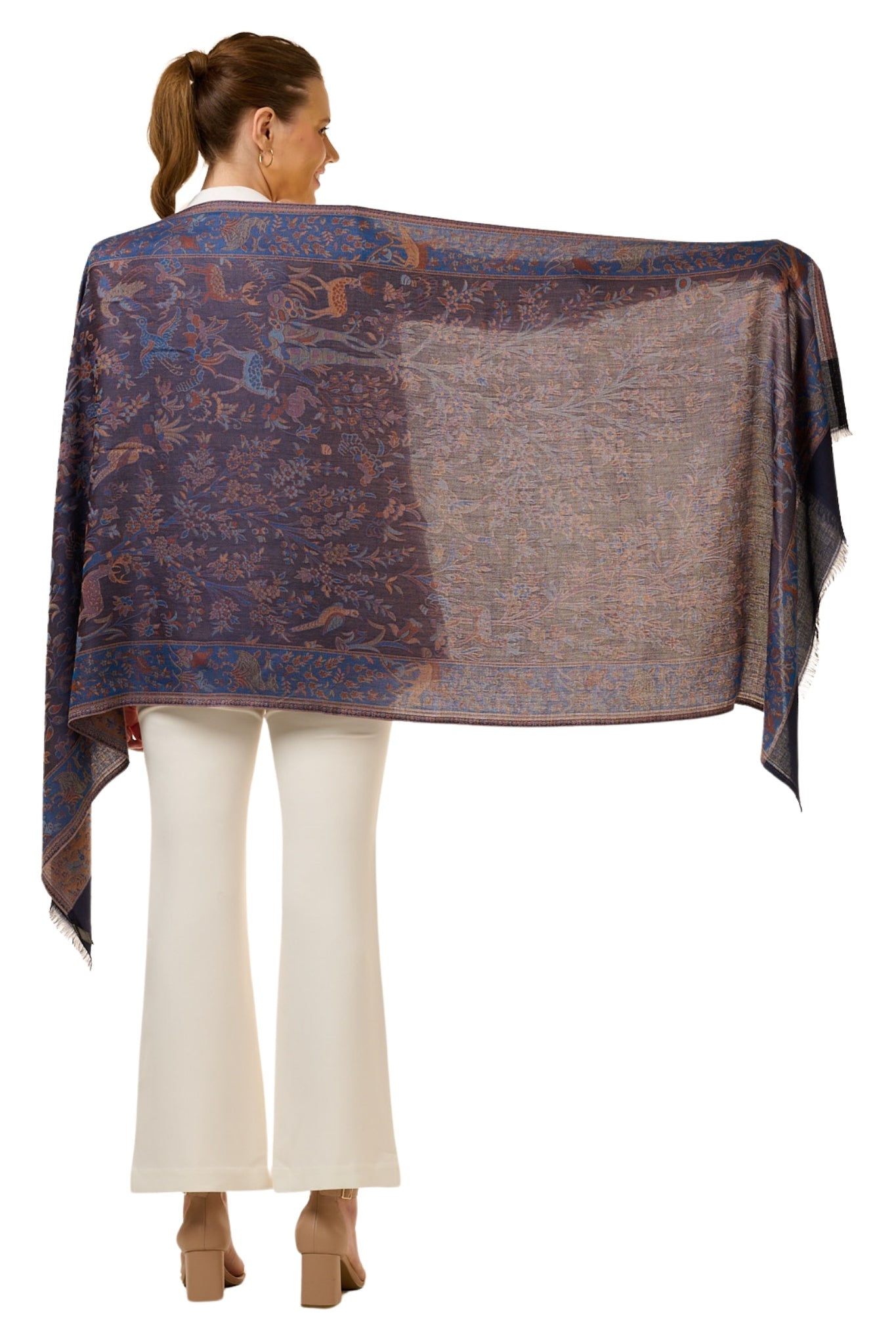 Taroob Kashmiri Art Silk Jamawar Stole