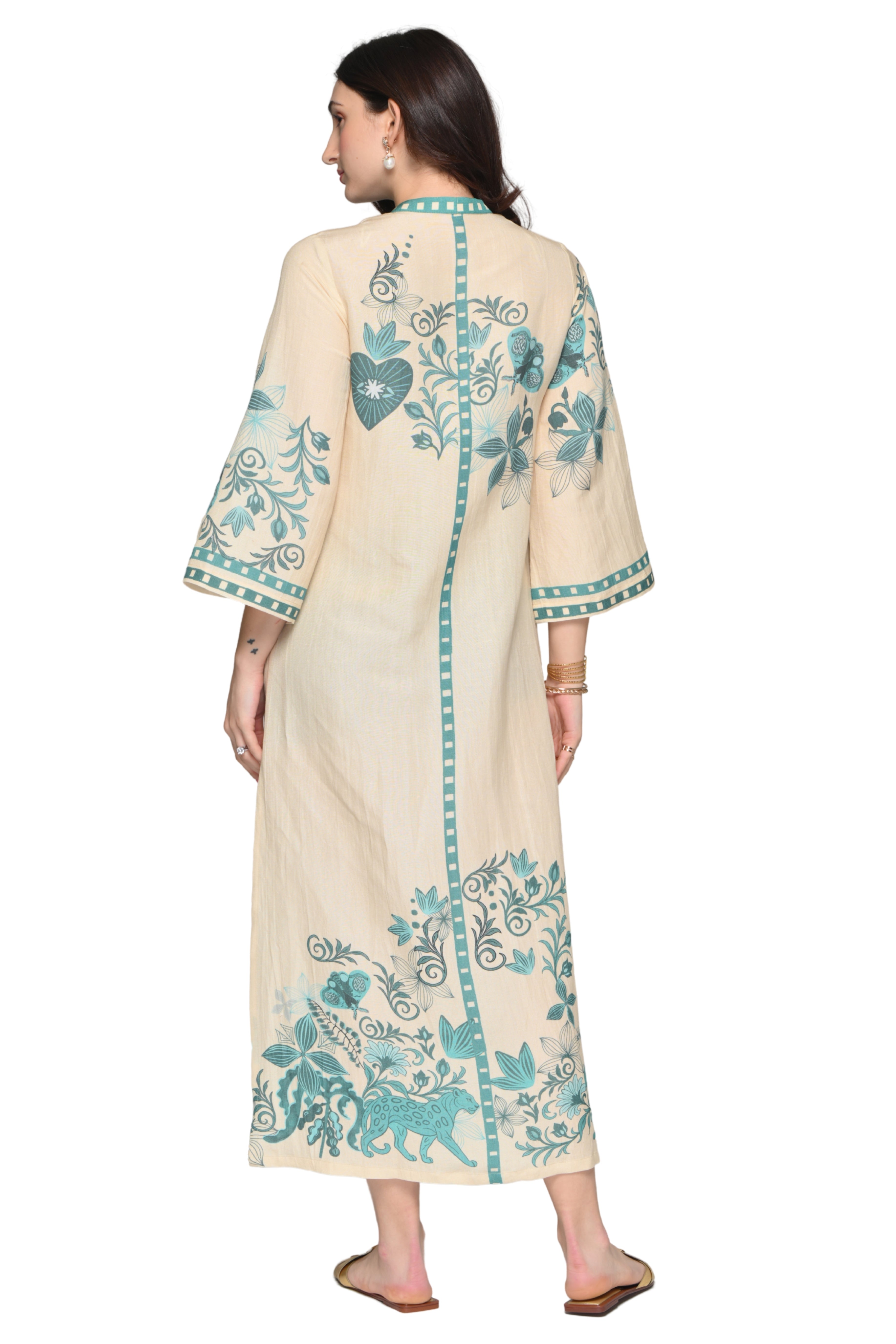 Taroob Panthera Petal Linen Maxi Dress