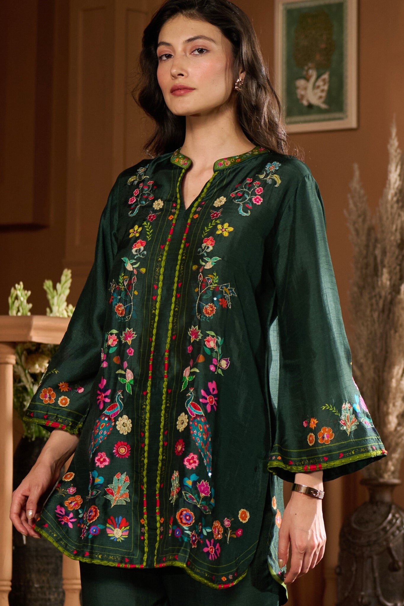 Taroob Dancing Feathers Embroidered Co-ord Set