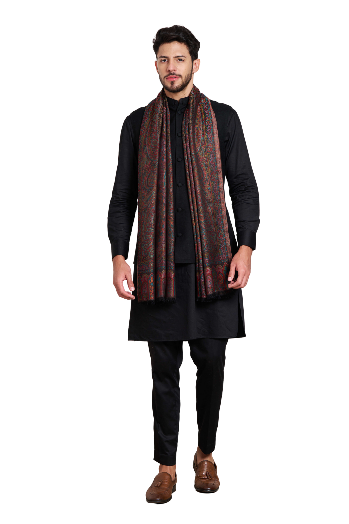 Gift Set of Exclusive Silk Jamawar Stole for Him or Her ( Unisex Box ) – View 5 | Taroob