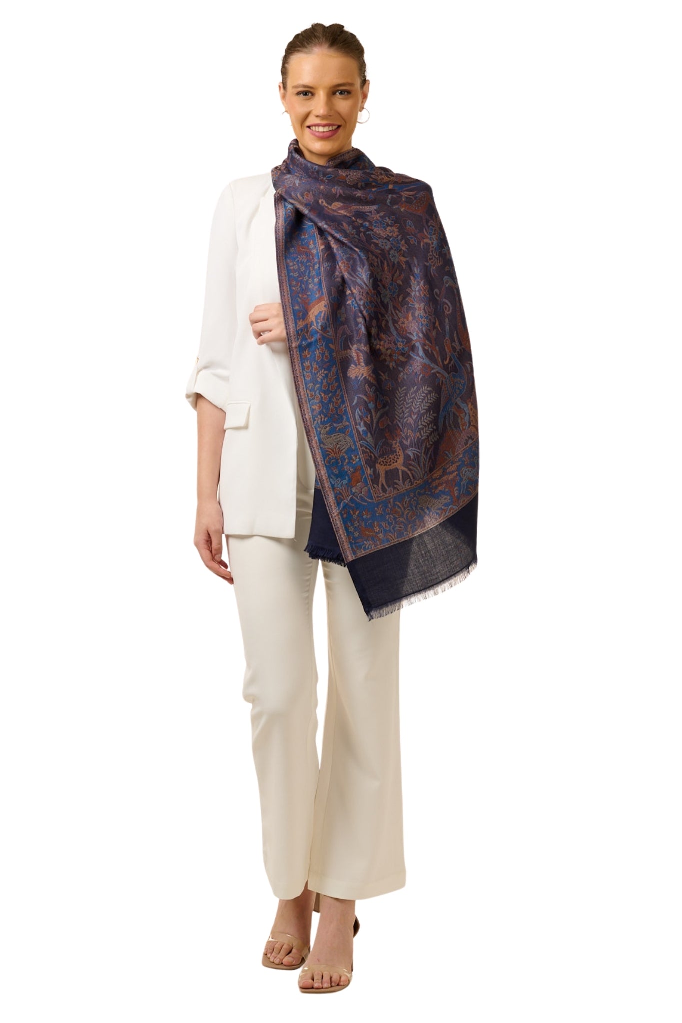 Taroob Kashmiri Art Silk Jamawar Stole