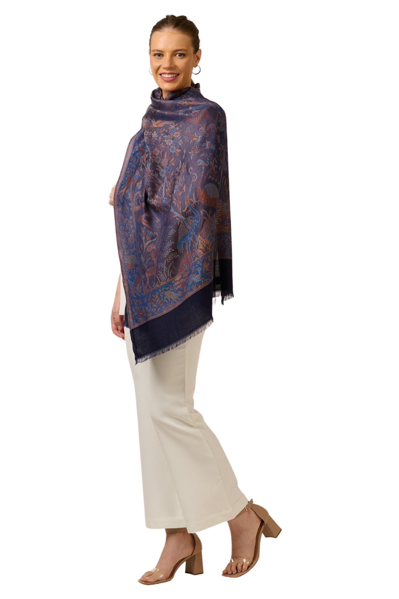 Taroob Kashmiri Art Silk Jamawar Stole