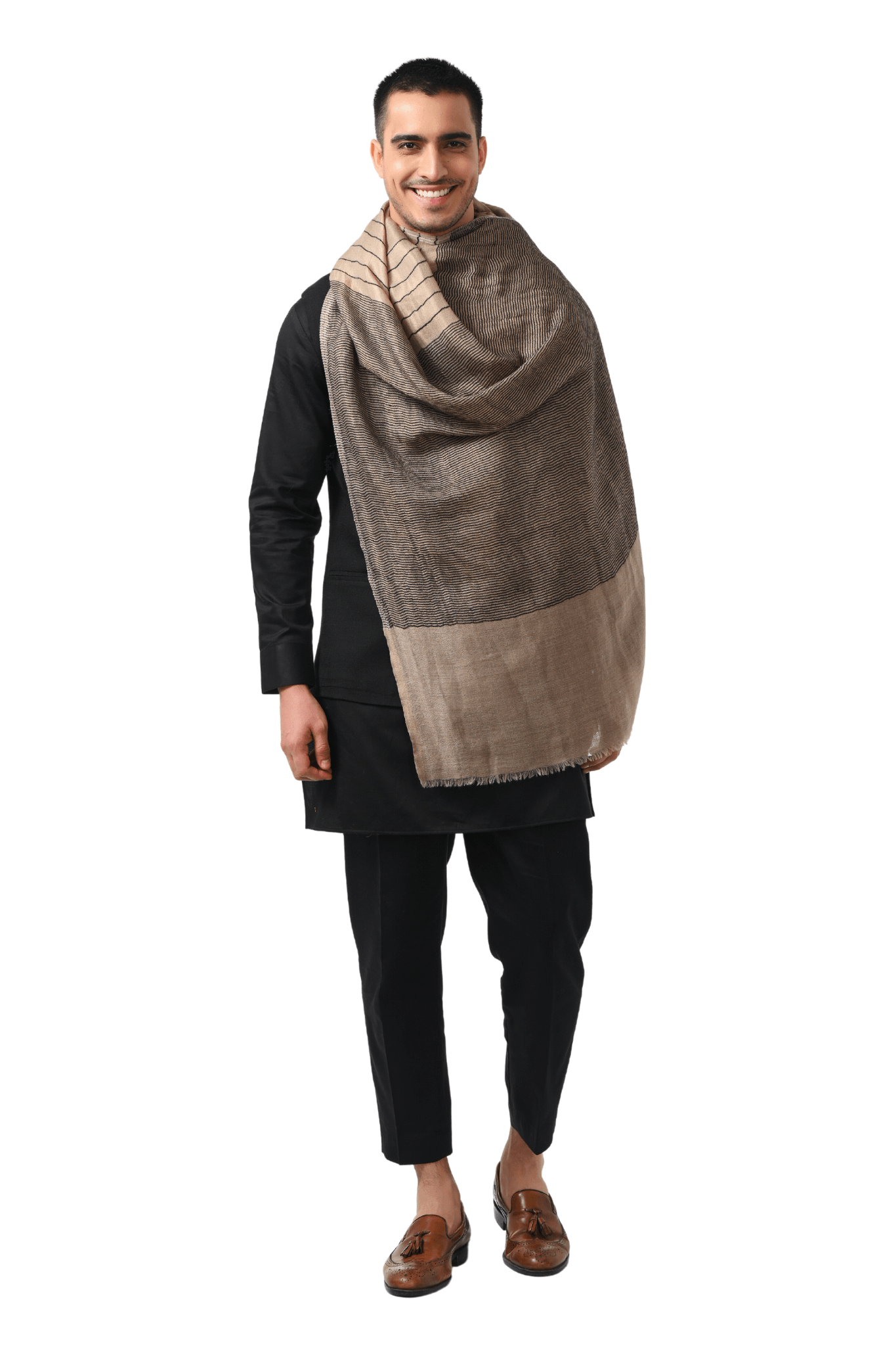 Taroob Striper Fine Wool Moonlight Scarf