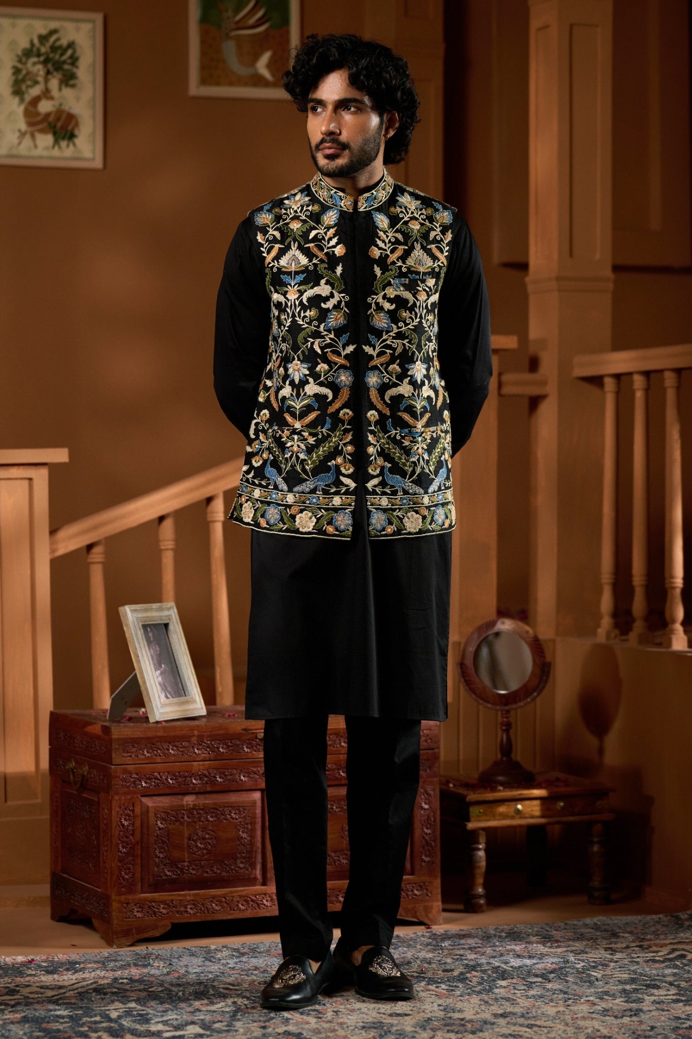 Taroob Mayur Raj Embroidered Nehru Jacket