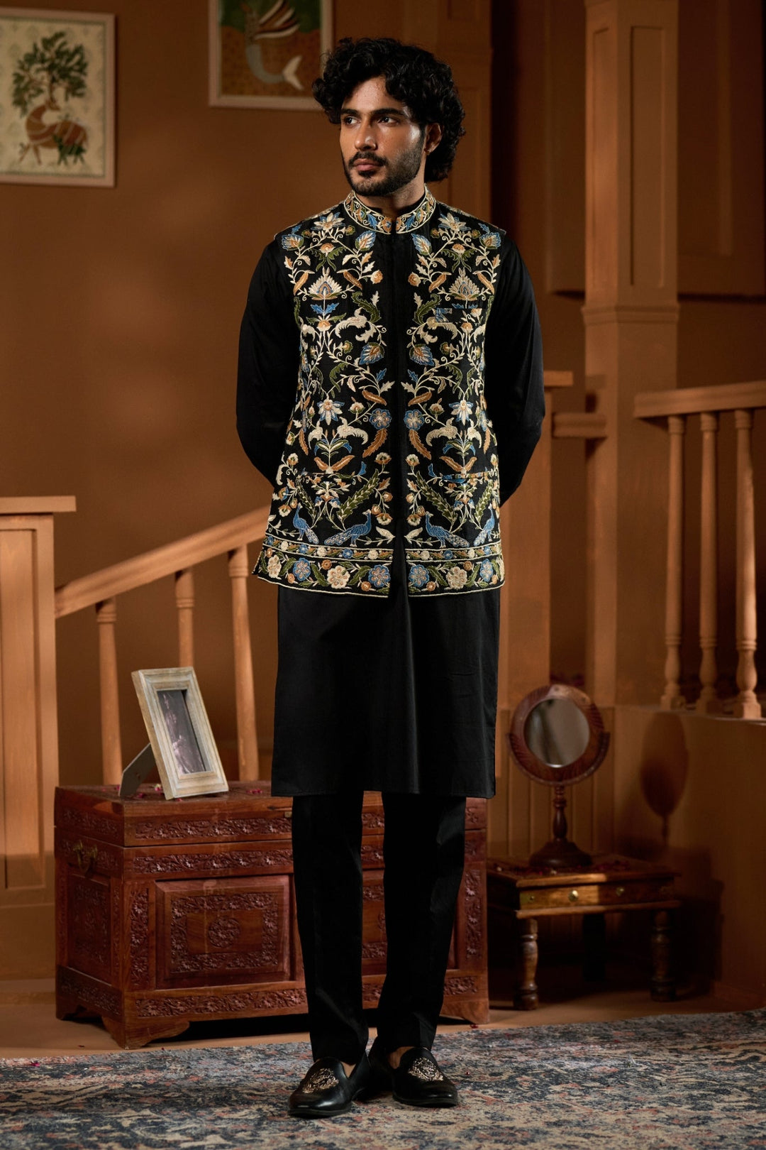 Taroob Mayur Raj Embroidered Nehru Jacket