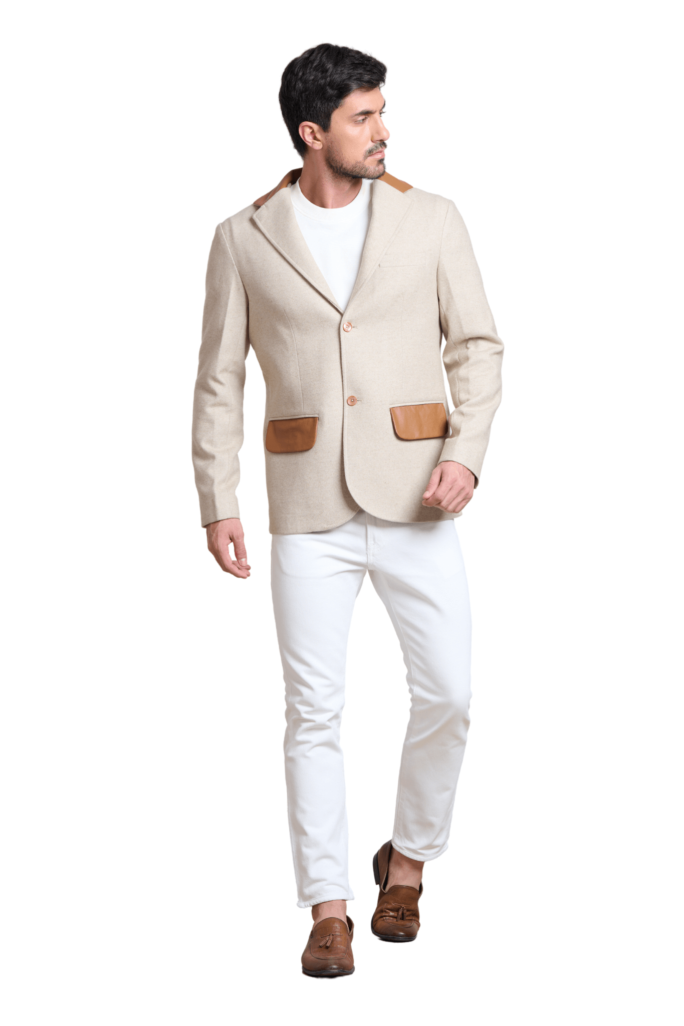 Taroob Leather Trim Contemporary Jacket