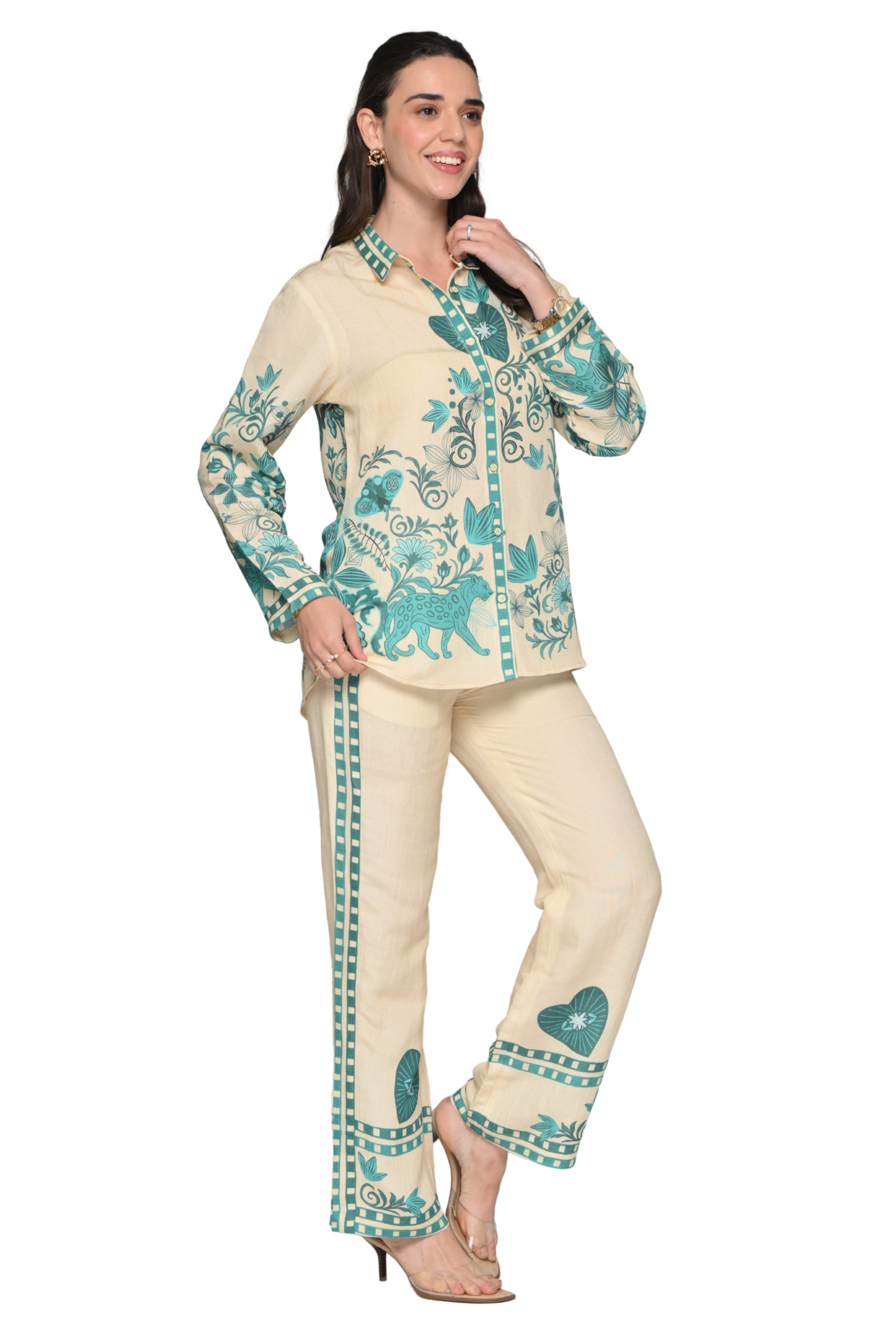 Taroob Panthera Petal Linen Co-ord Set