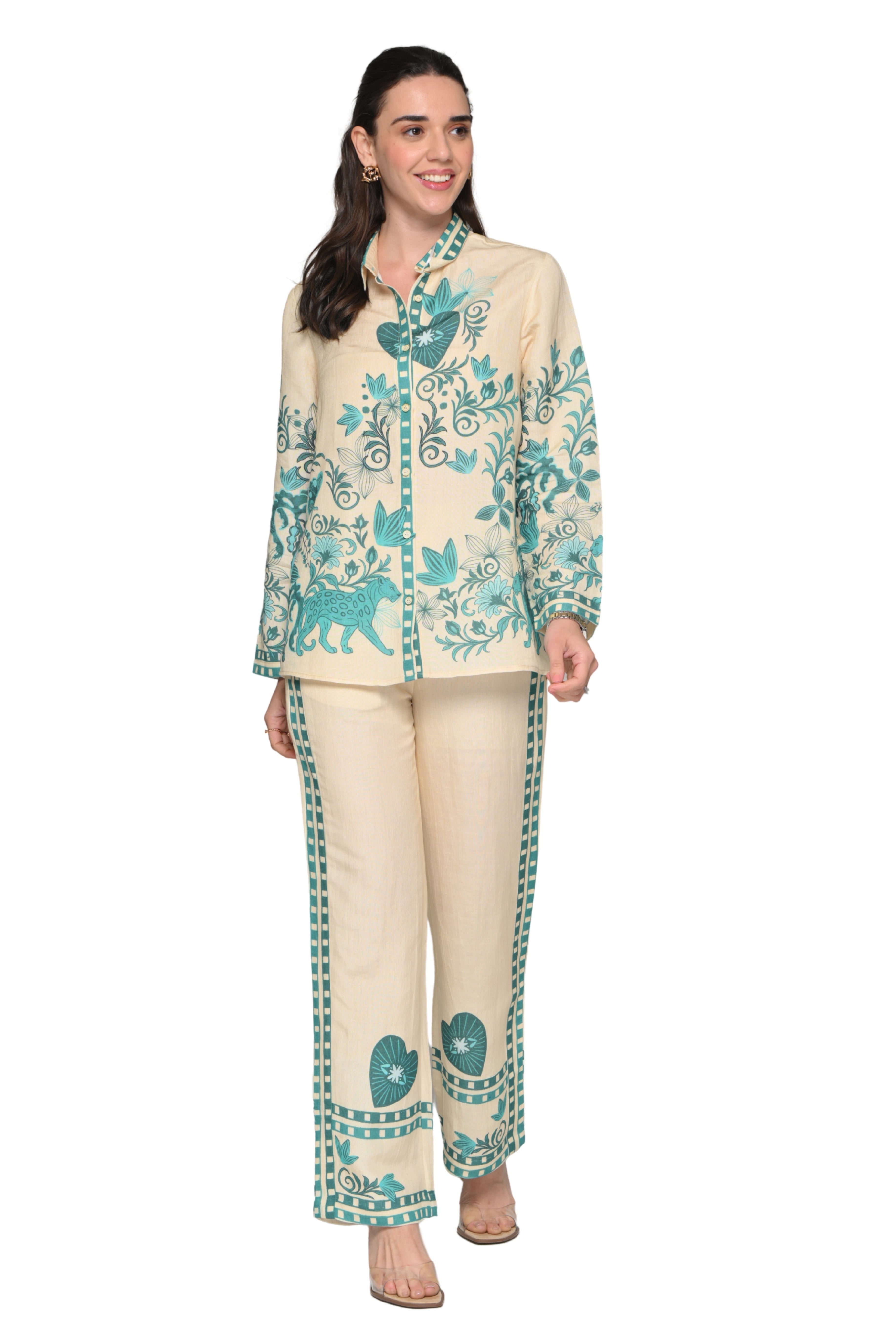 Taroob Panthera Petal Linen Co-ord Set