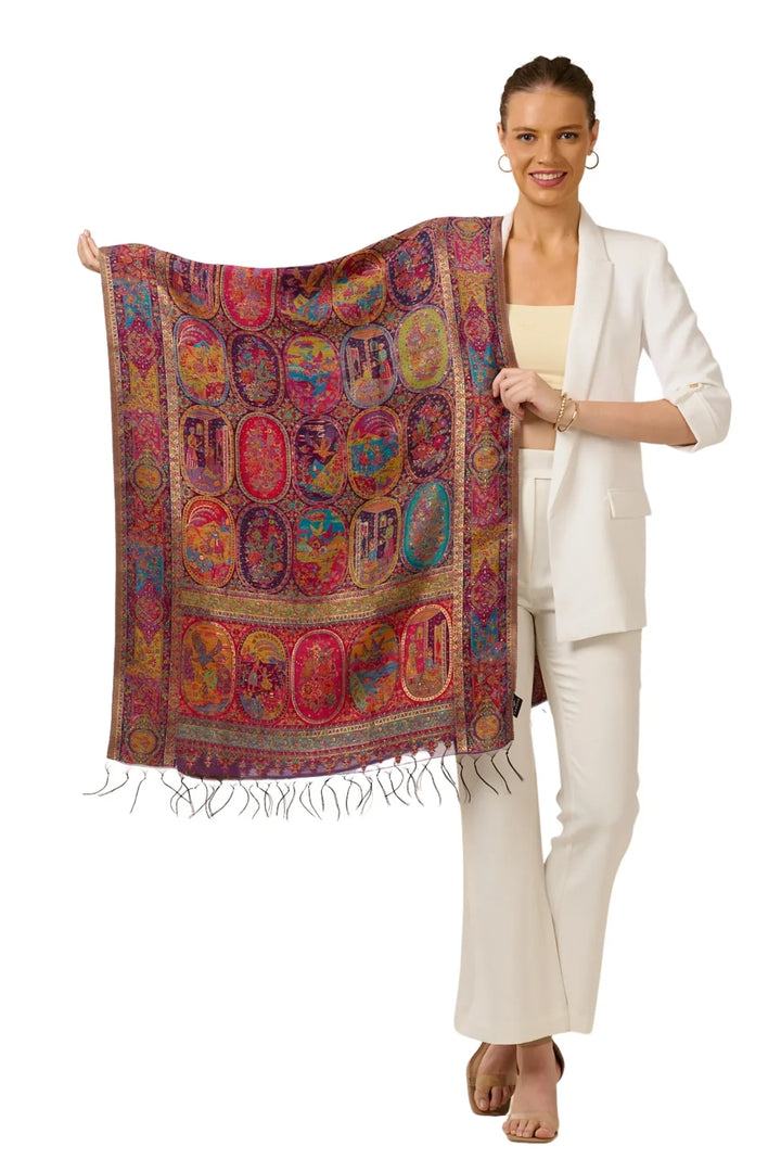 Taroob Gift Set of Unisex Wool Silk Kaani Stole for Him or Her