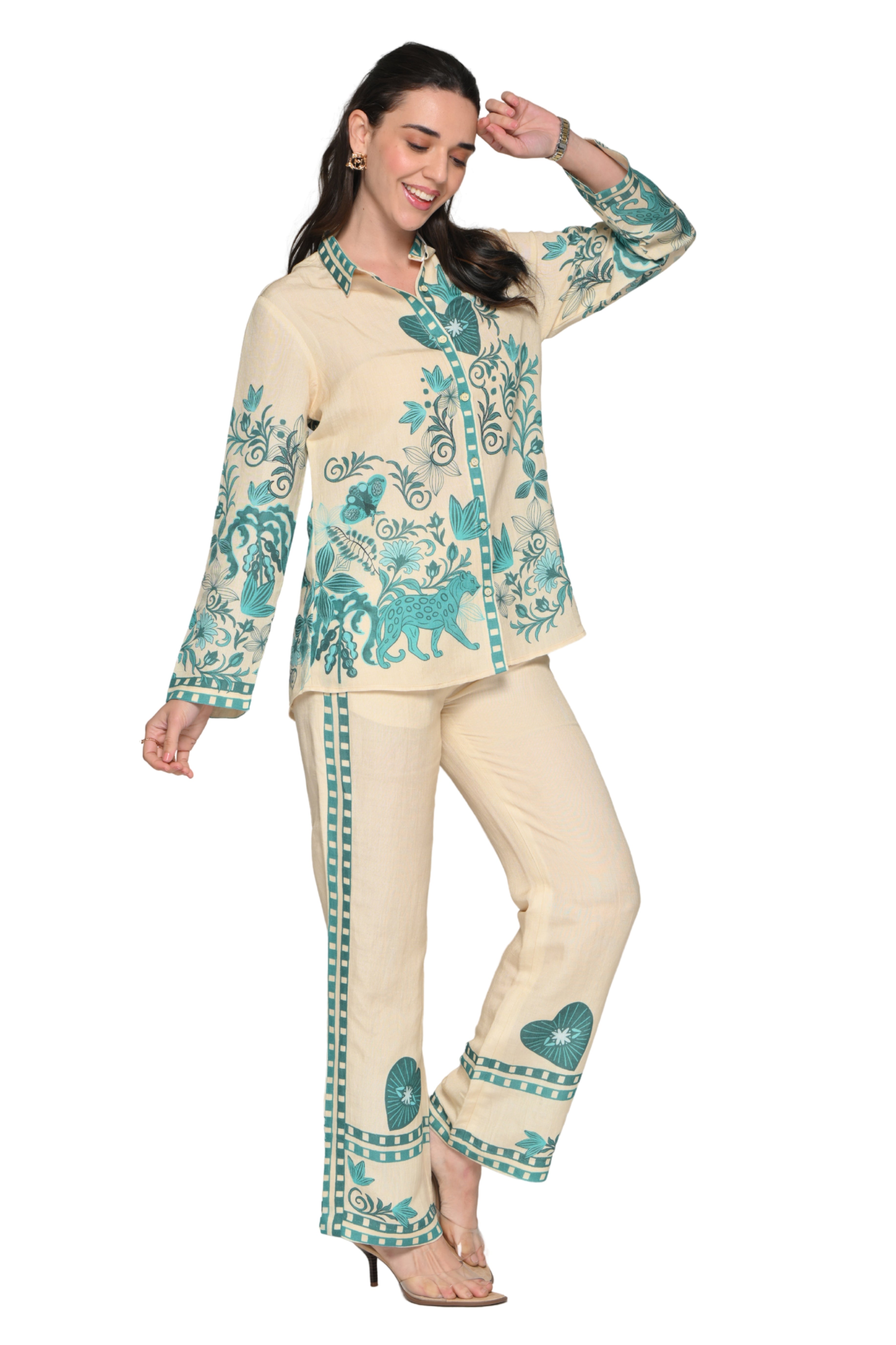 Taroob Panthera Petal Linen Co-ord Set