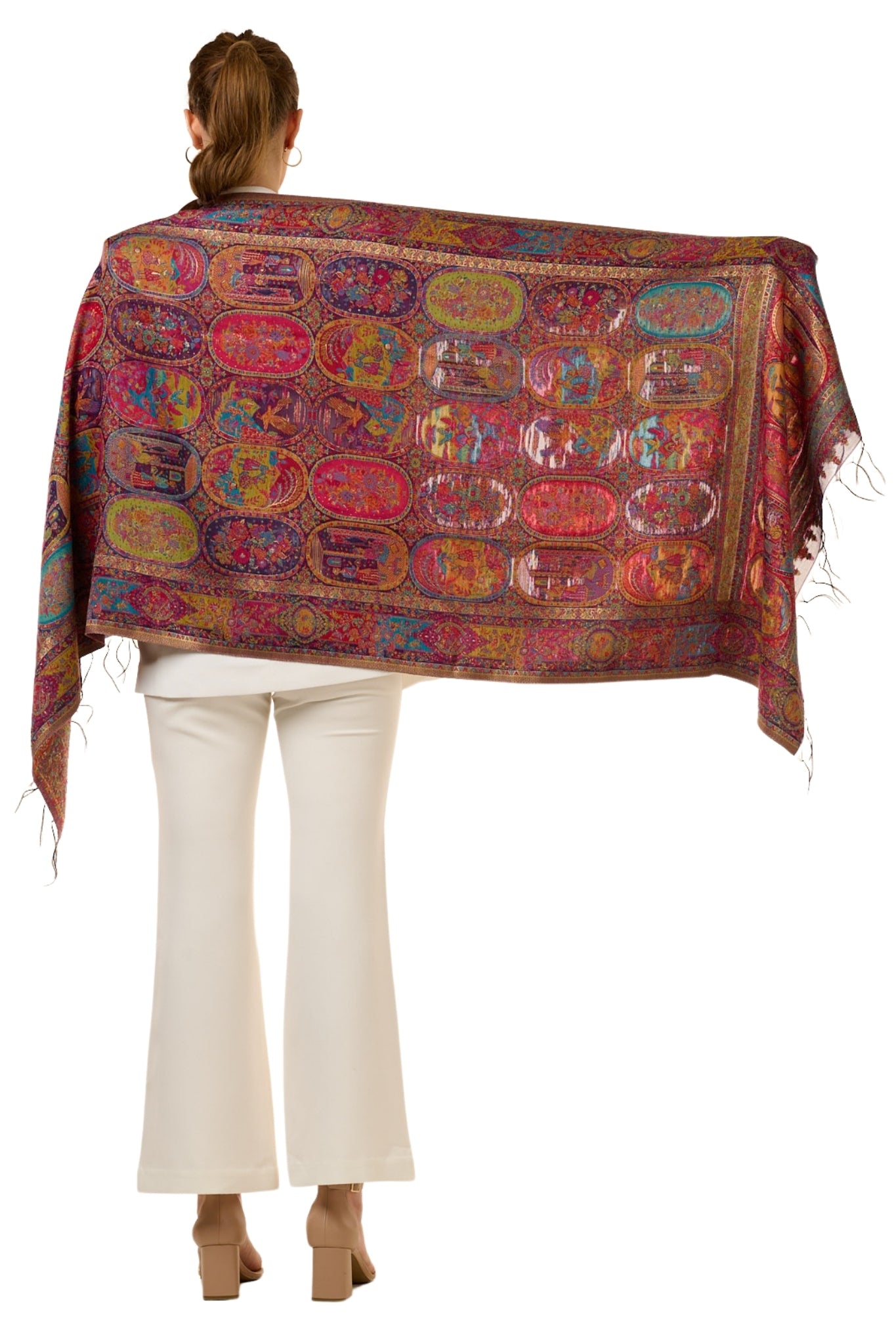 Taroob Wool Silk Kashmiri Kaani Dupatta Stole