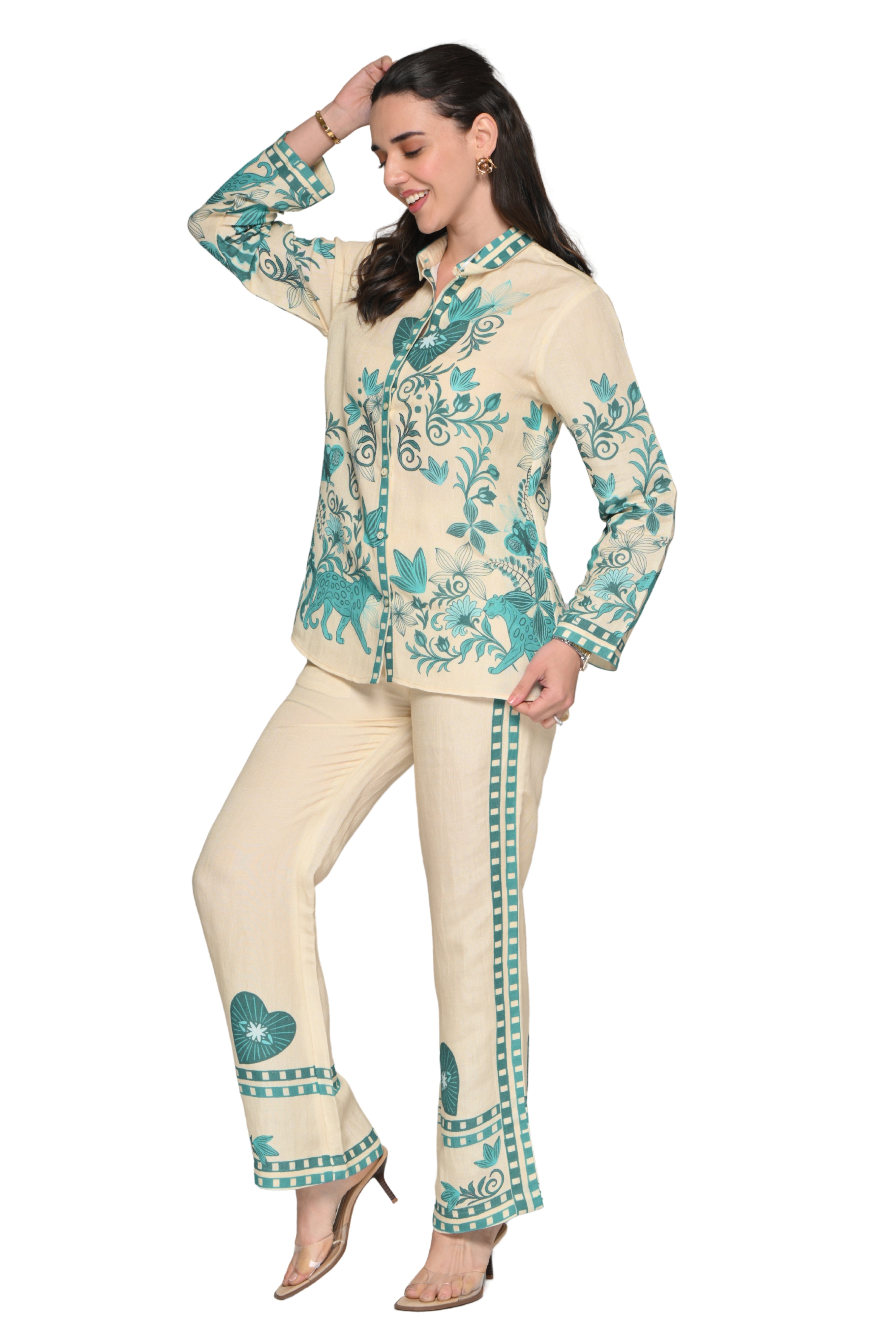 Taroob Panthera Petal Linen Co-ord Set