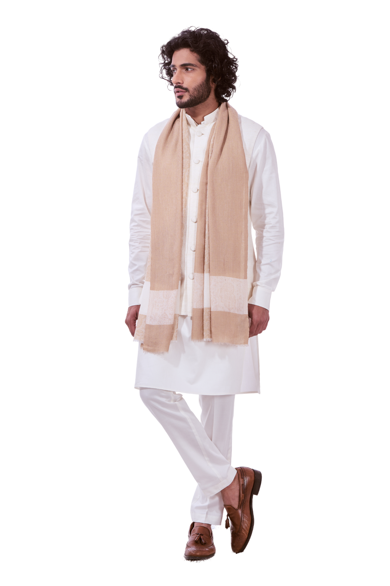 Taroob Men's Fine Wool Self Kaani Stole