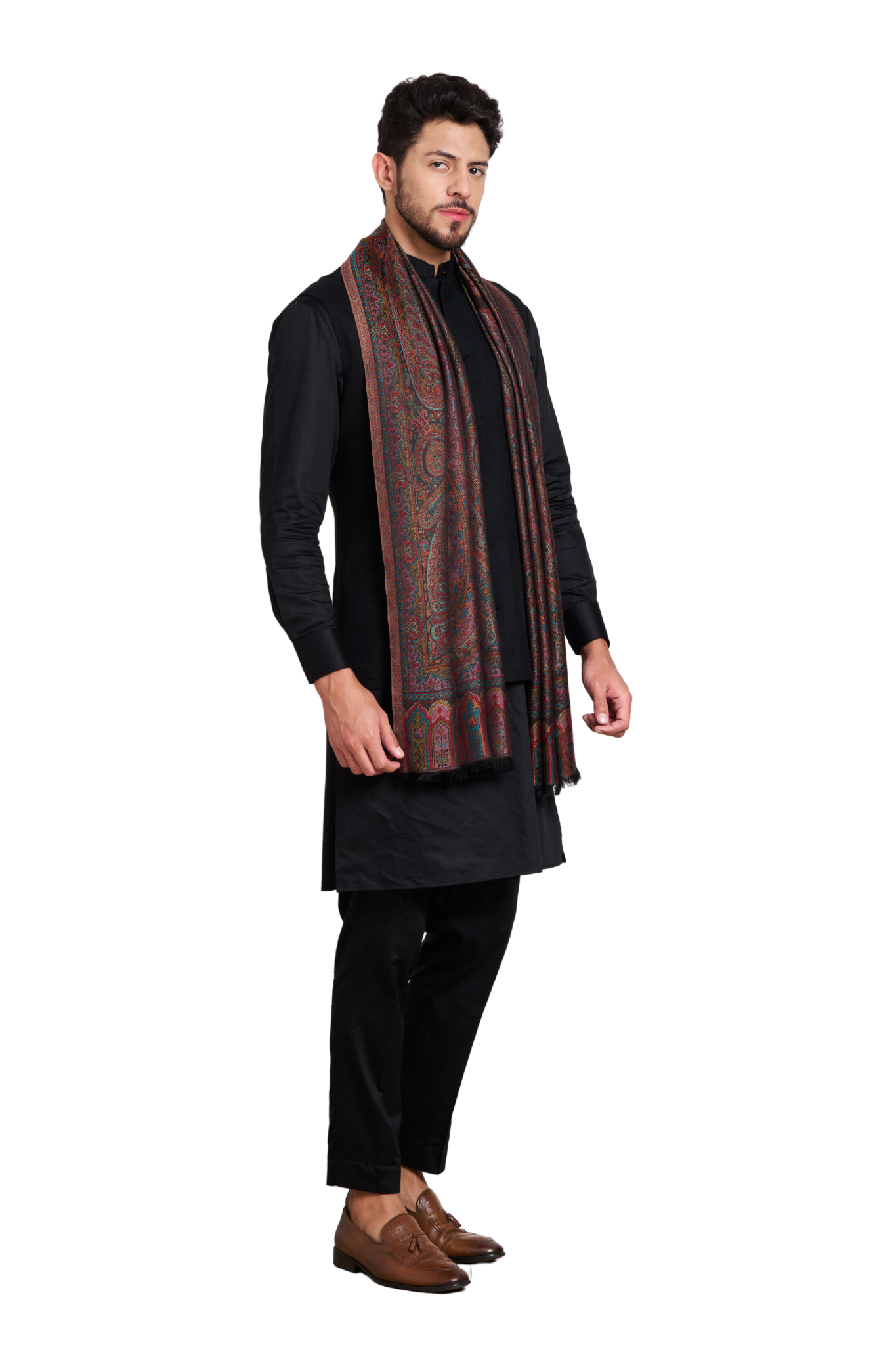 Taroob Men's Royal Super Soft Silk Jamawar Stole , Men's Scarf