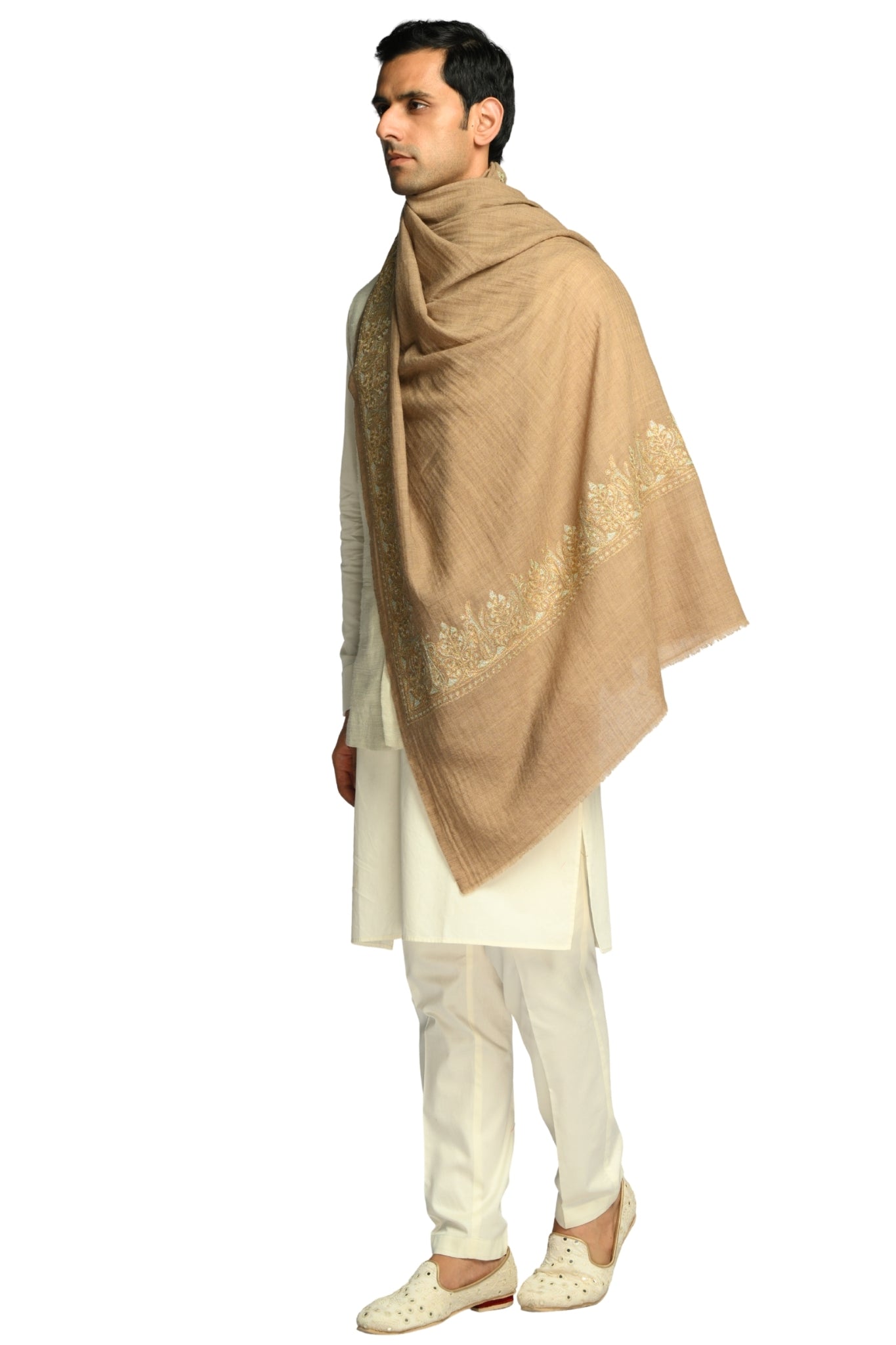 Taroob Signature Tilla Border Wool Shawl