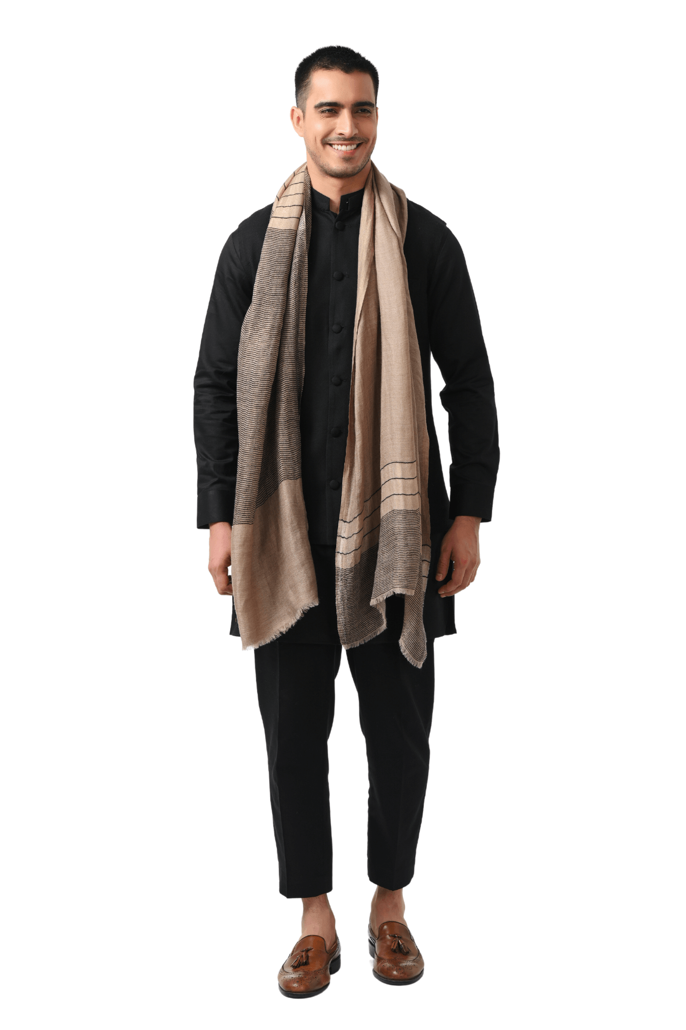 Taroob Striper Fine Wool Moonlight Scarf