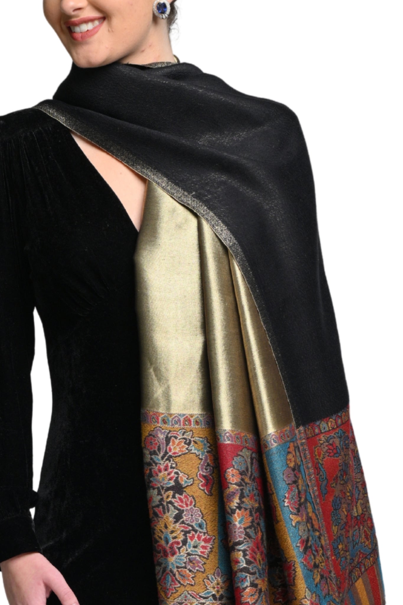 Taroob Border Kashmiri Resham Stole