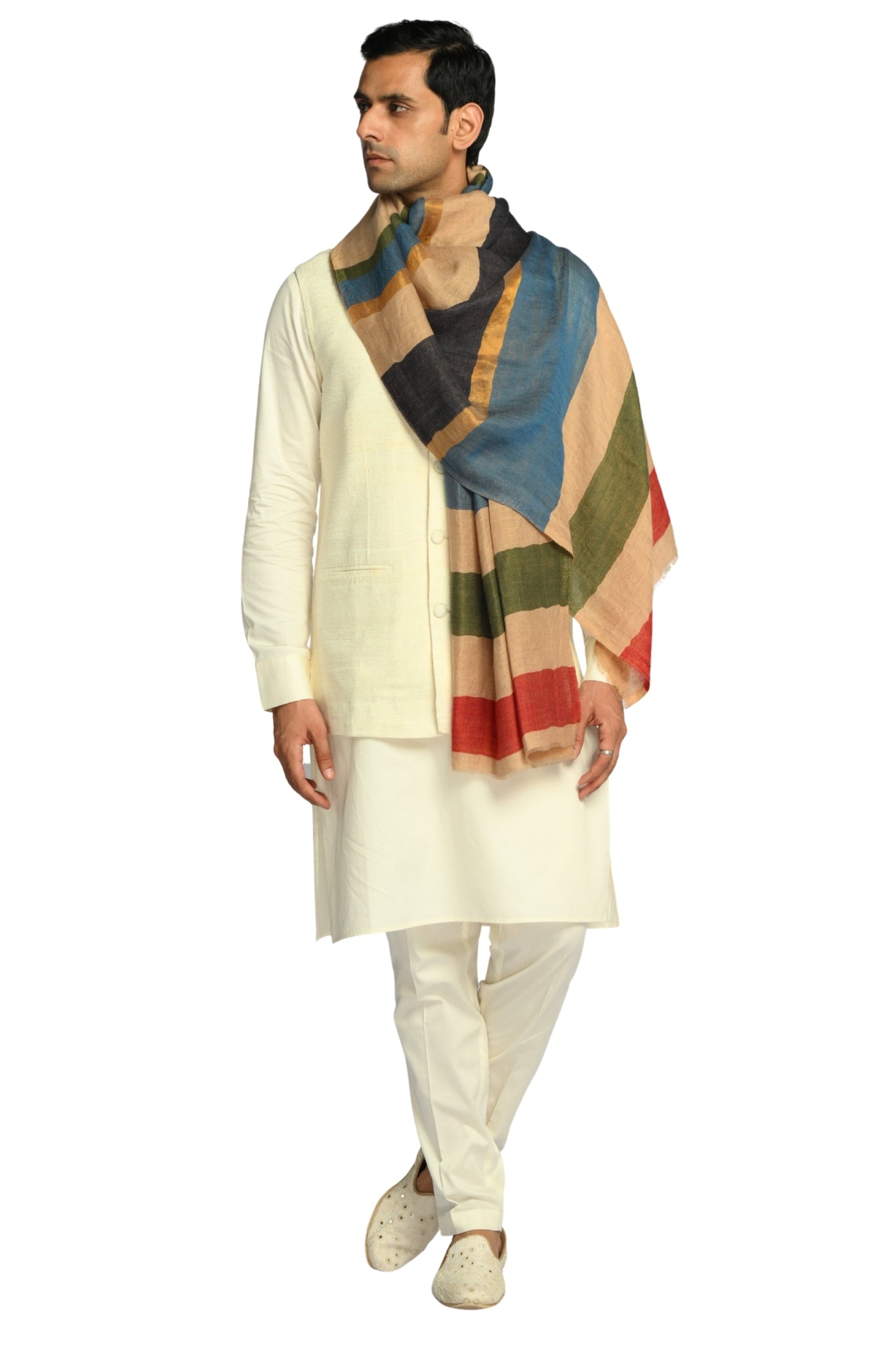 Taroob Radiant Stripe Zari Stole