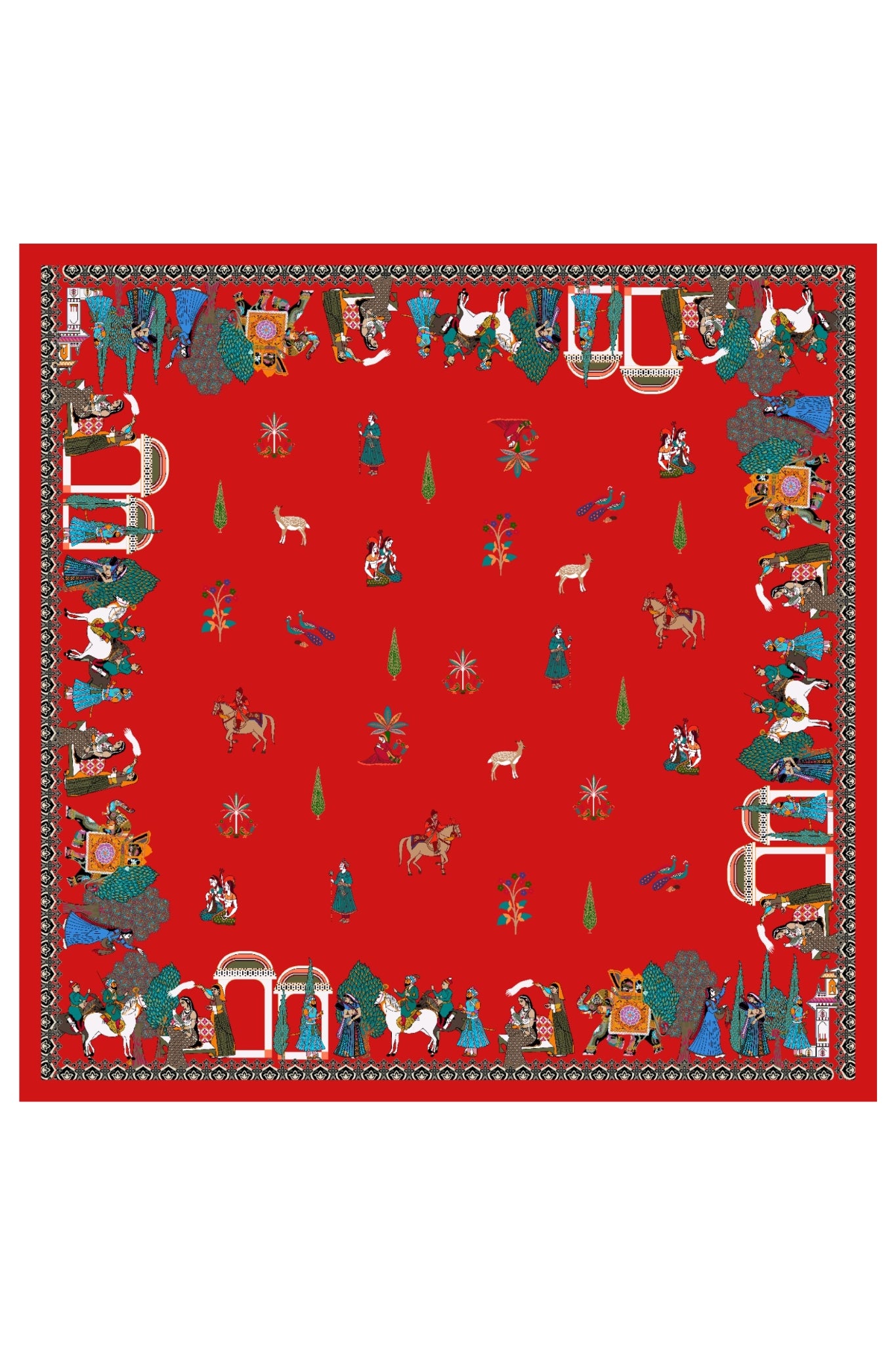 Taroob Mughal Darbar Silk  Pocket Square
