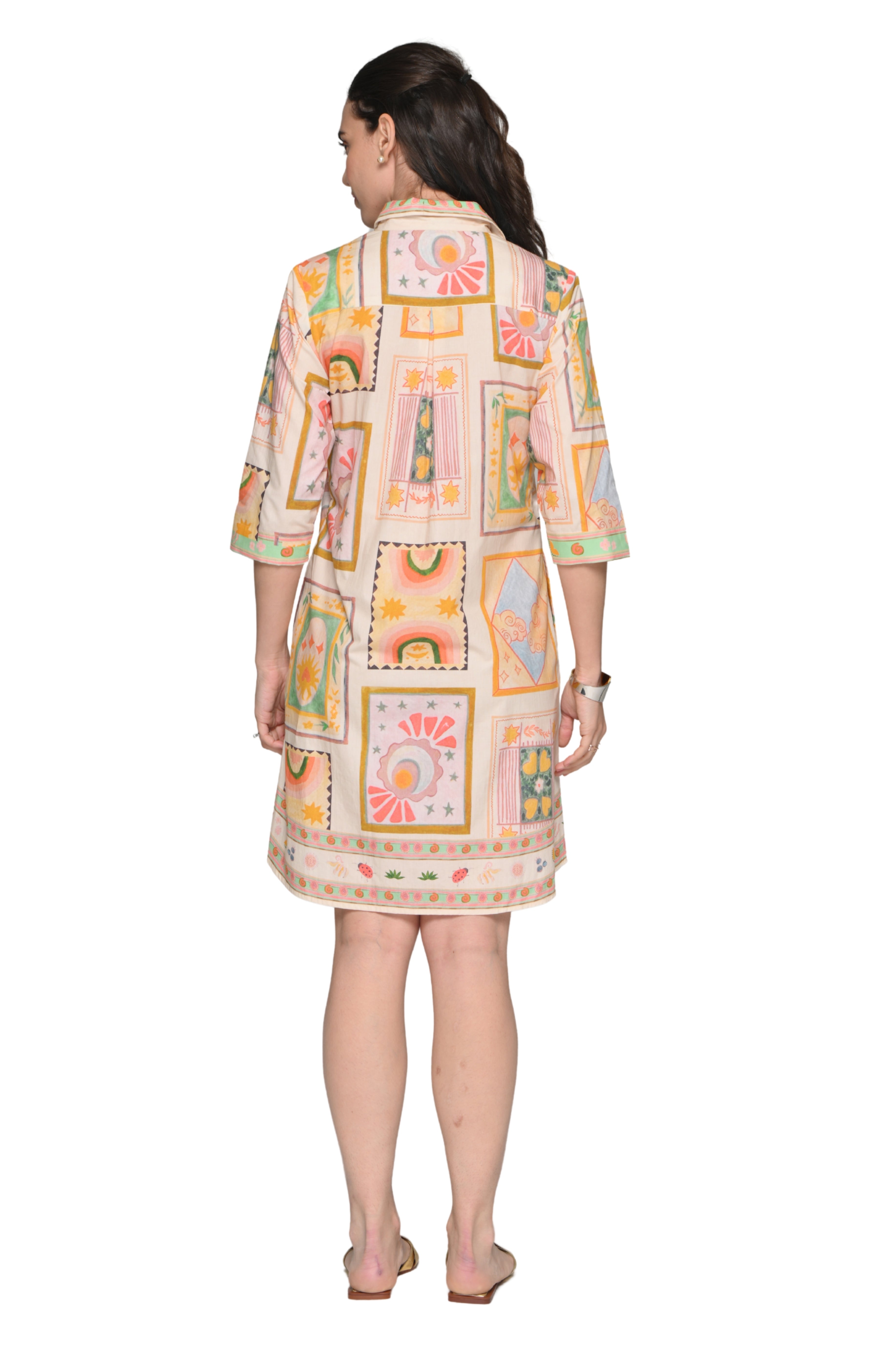 Taroob Skies & Sorbet Poplin Dress