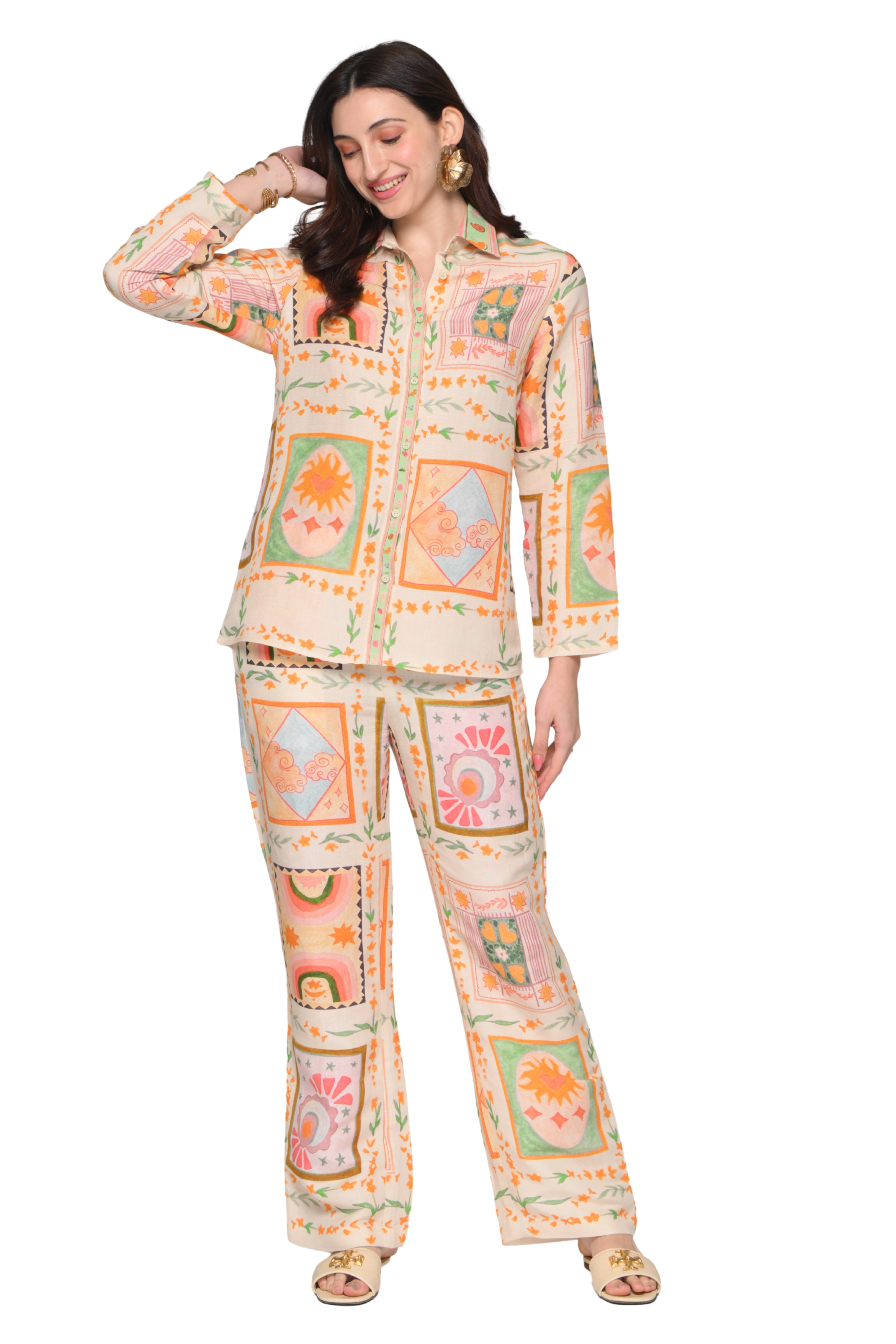 Taroob Skies & Sorbet Linen Co-ord Set