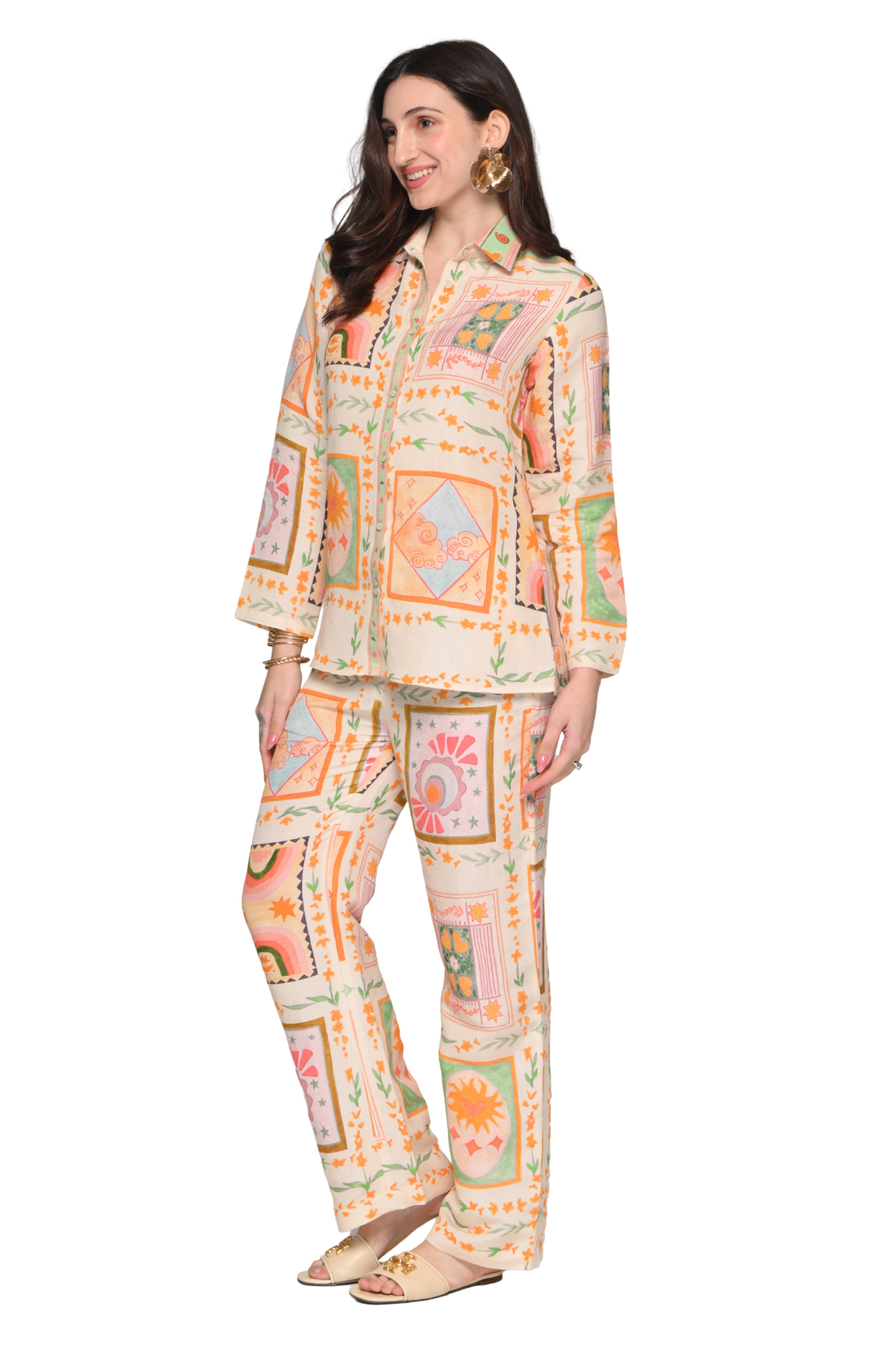 Taroob Skies & Sorbet Linen Co-ord Set