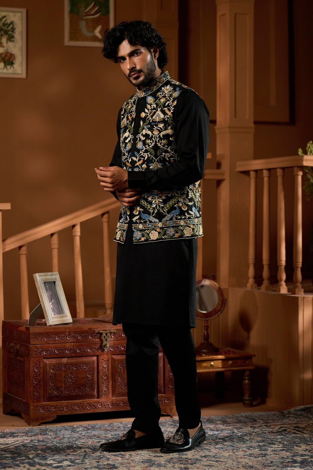 Taroob Mayur Raj Embroidered Nehru Jacket