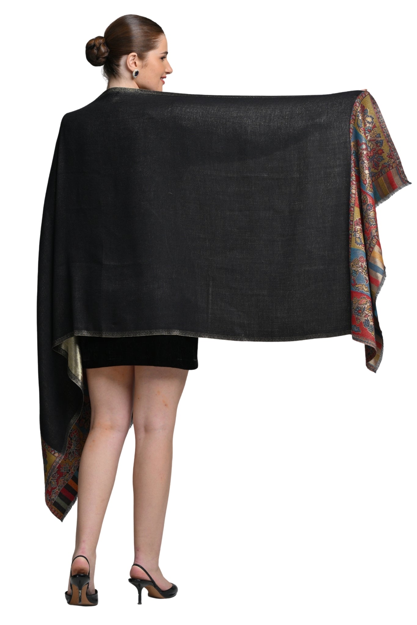 Taroob Border Kashmiri Resham Stole