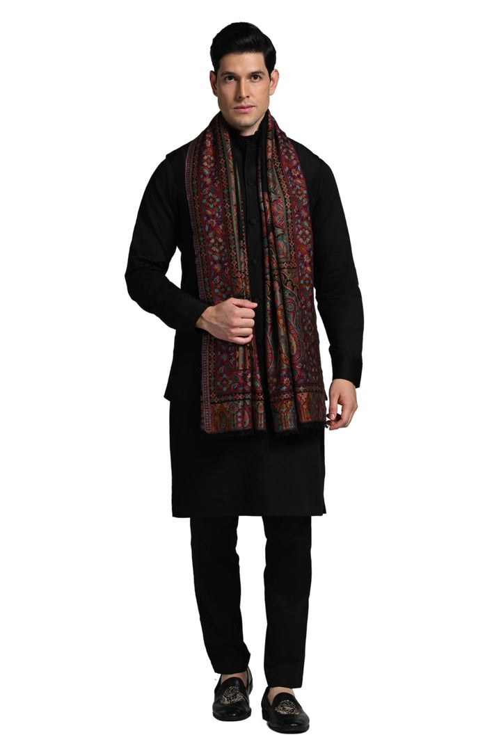 Taroob Gift Set of Unisex Rich Paisley Kaani Stole for Him or Her