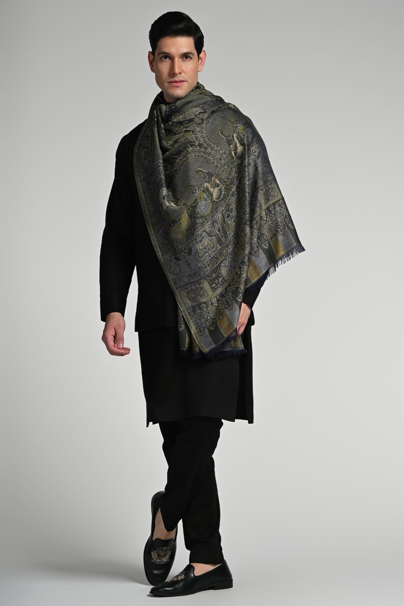 Taroob Raj-Darbar Silk Jamawar Stole