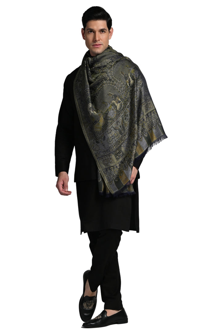 Taroob Raj-Darbar Silk Jamawar Stole