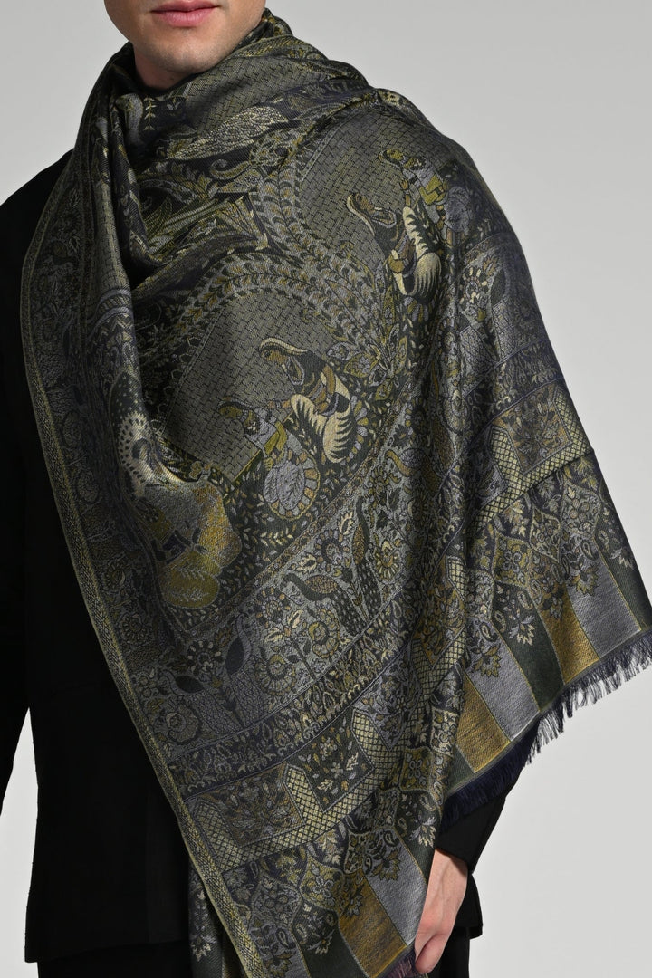 Taroob Raj-Darbar Silk Jamawar Stole