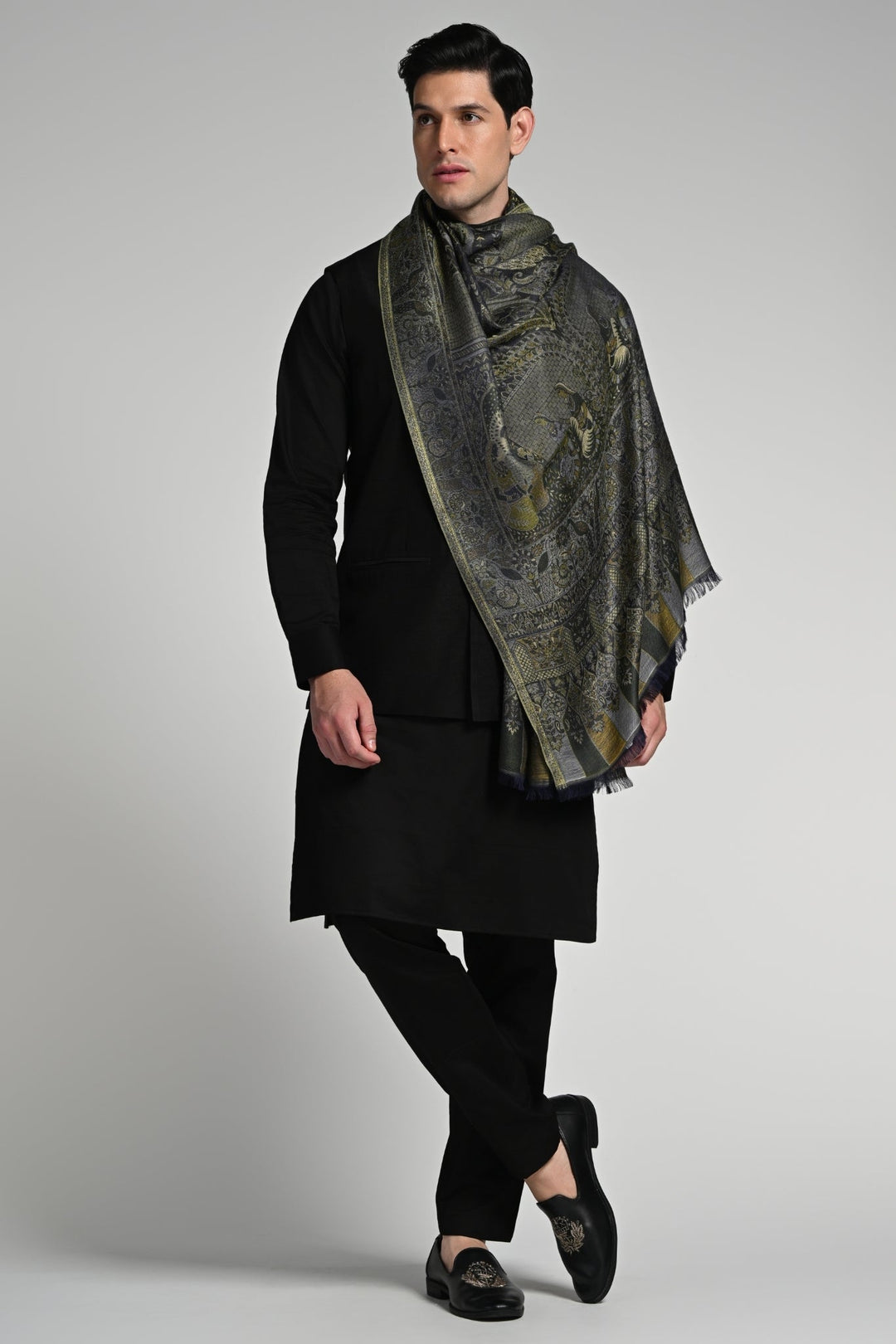 Taroob Raj-Darbar Silk Jamawar Stole