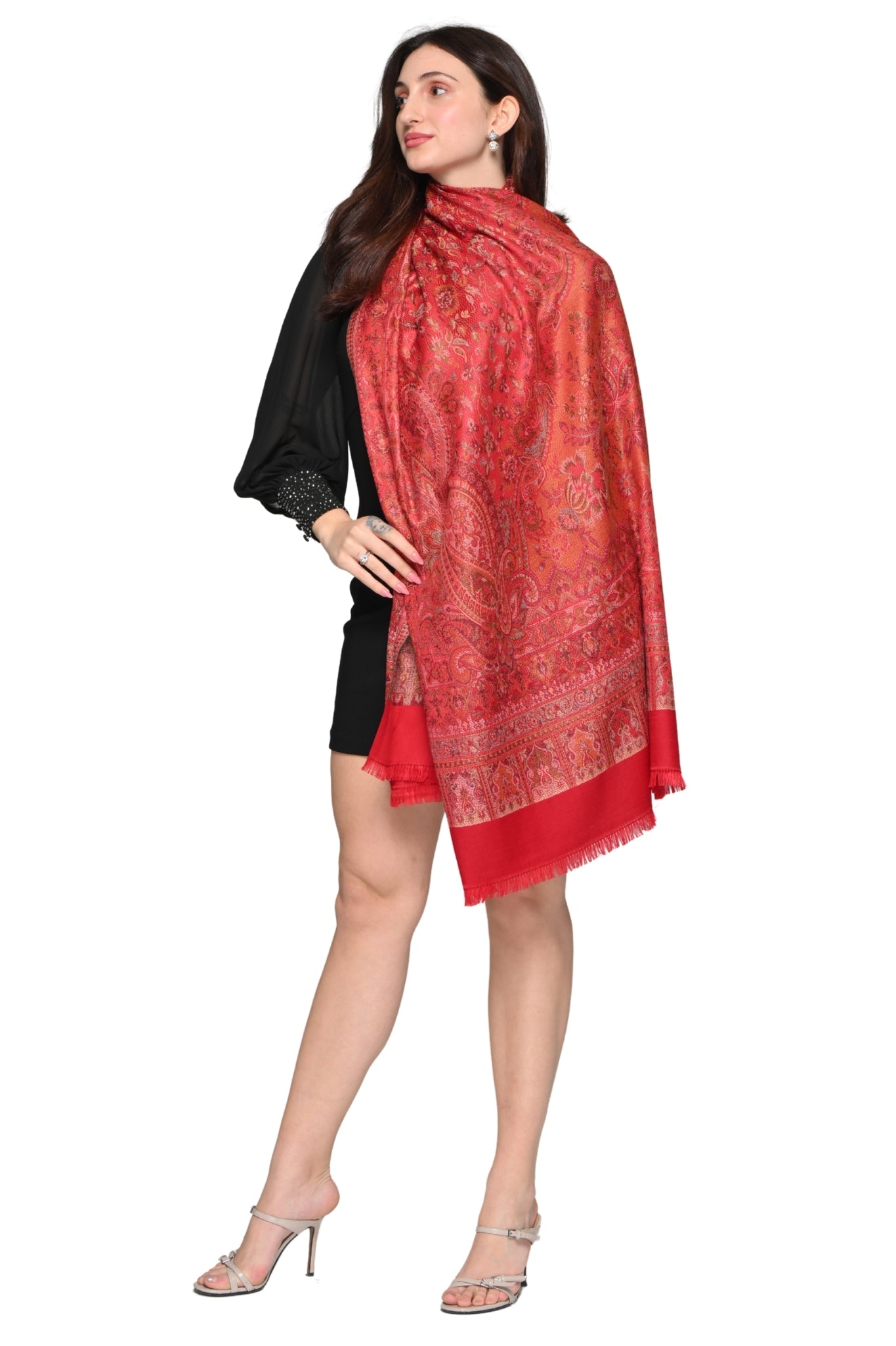 Taroob Faux Pashmina Antique Jamawar Stole